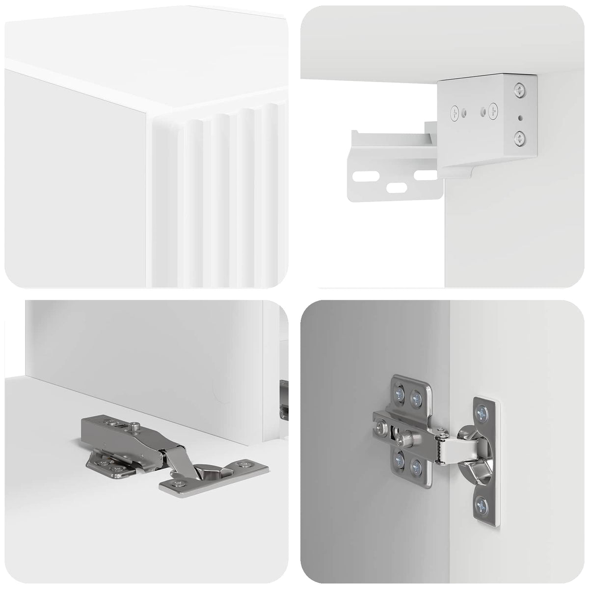 Ensemble Meuble Tv Montage Mural 5 Pcs Blanc Bois D'ingénierie