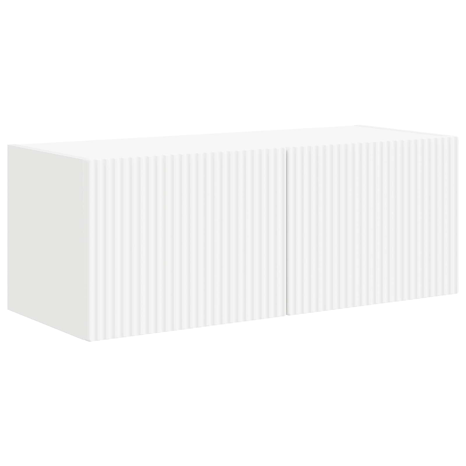 Ensemble Meuble Tv Montage Mural 5 Pcs Blanc Bois D'ingénierie