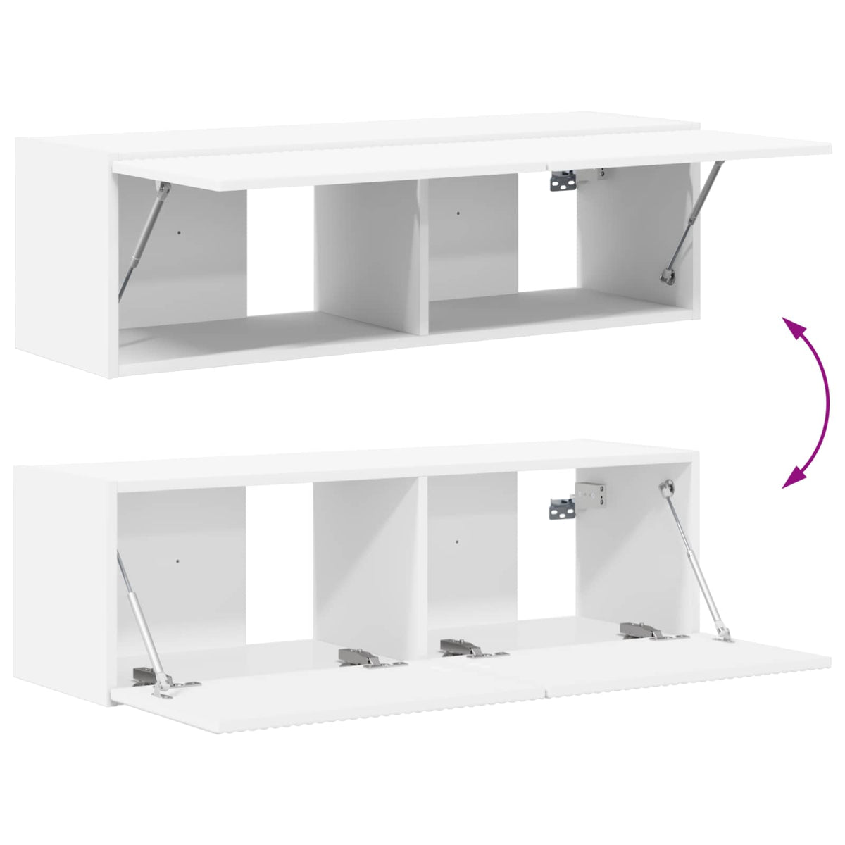 Ensemble Meuble Tv Montage Mural 5 Pcs Blanc Bois D'ingénierie