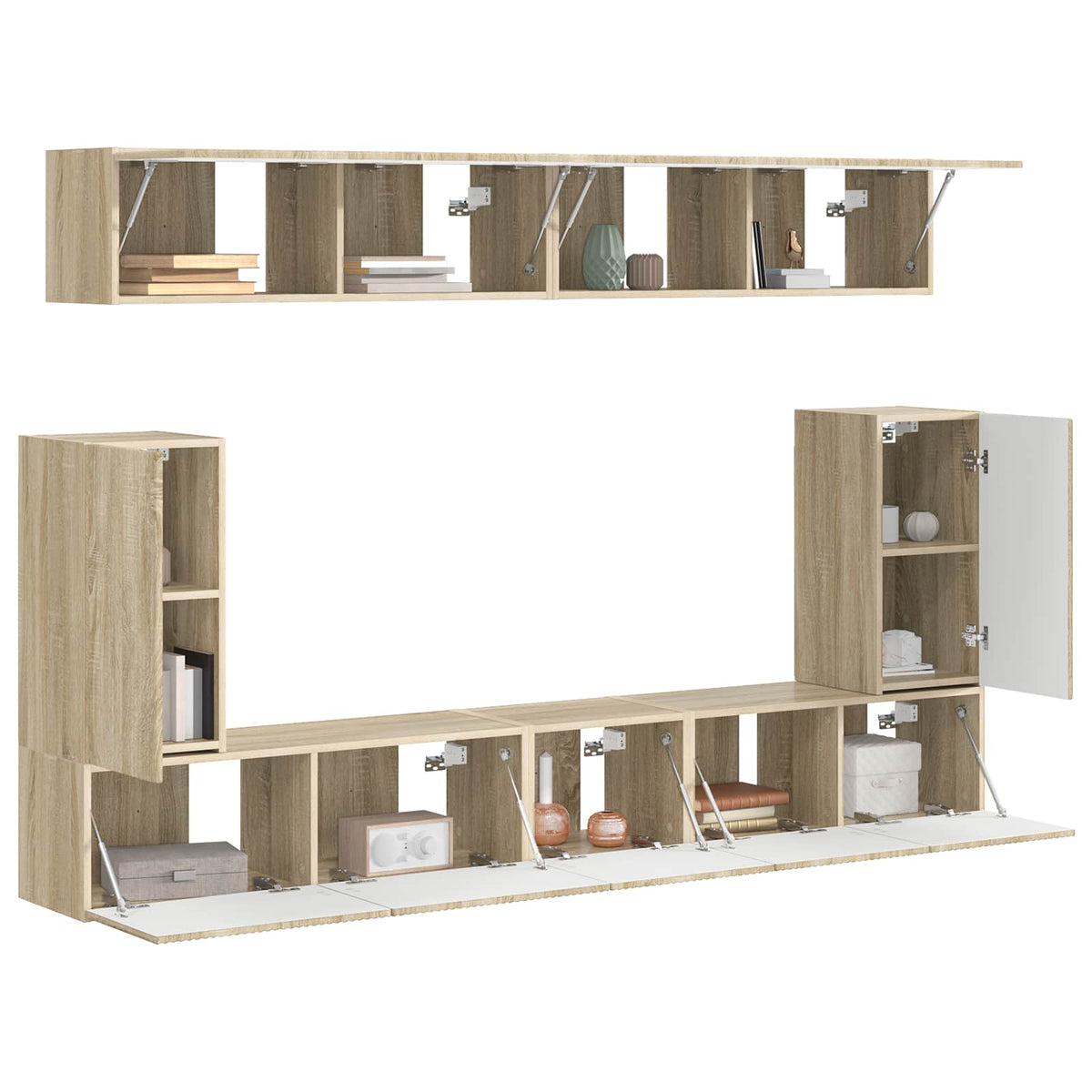 Ensemble Meuble Tv 5 Pc Chêne Sonoma Bois D'ingénierie