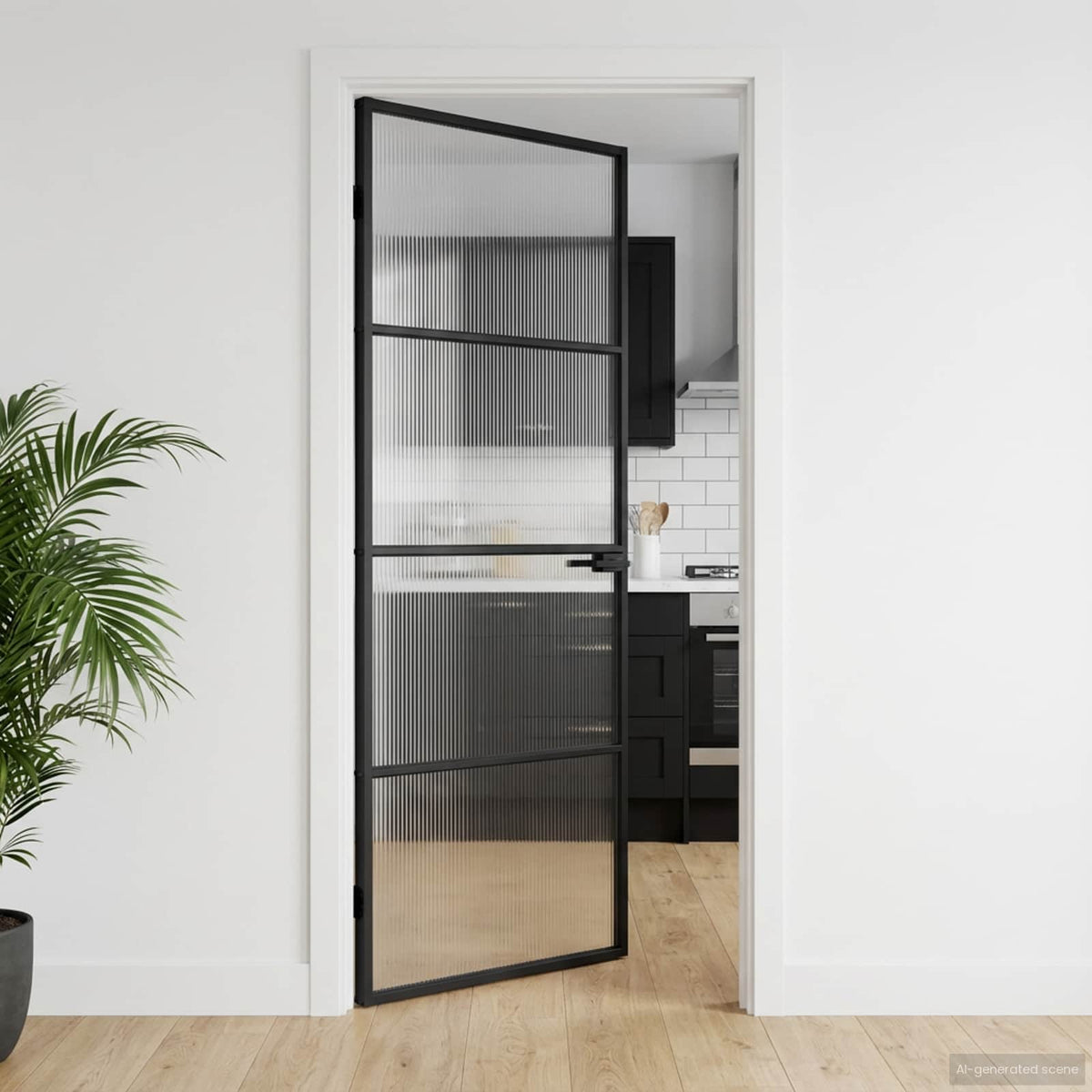 Porte Intérieure Verre Trempé Et Aluminium