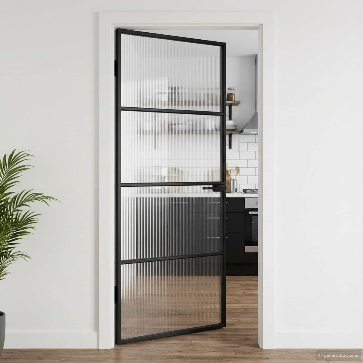 Porte Intérieure Verre Trempé Et Aluminium