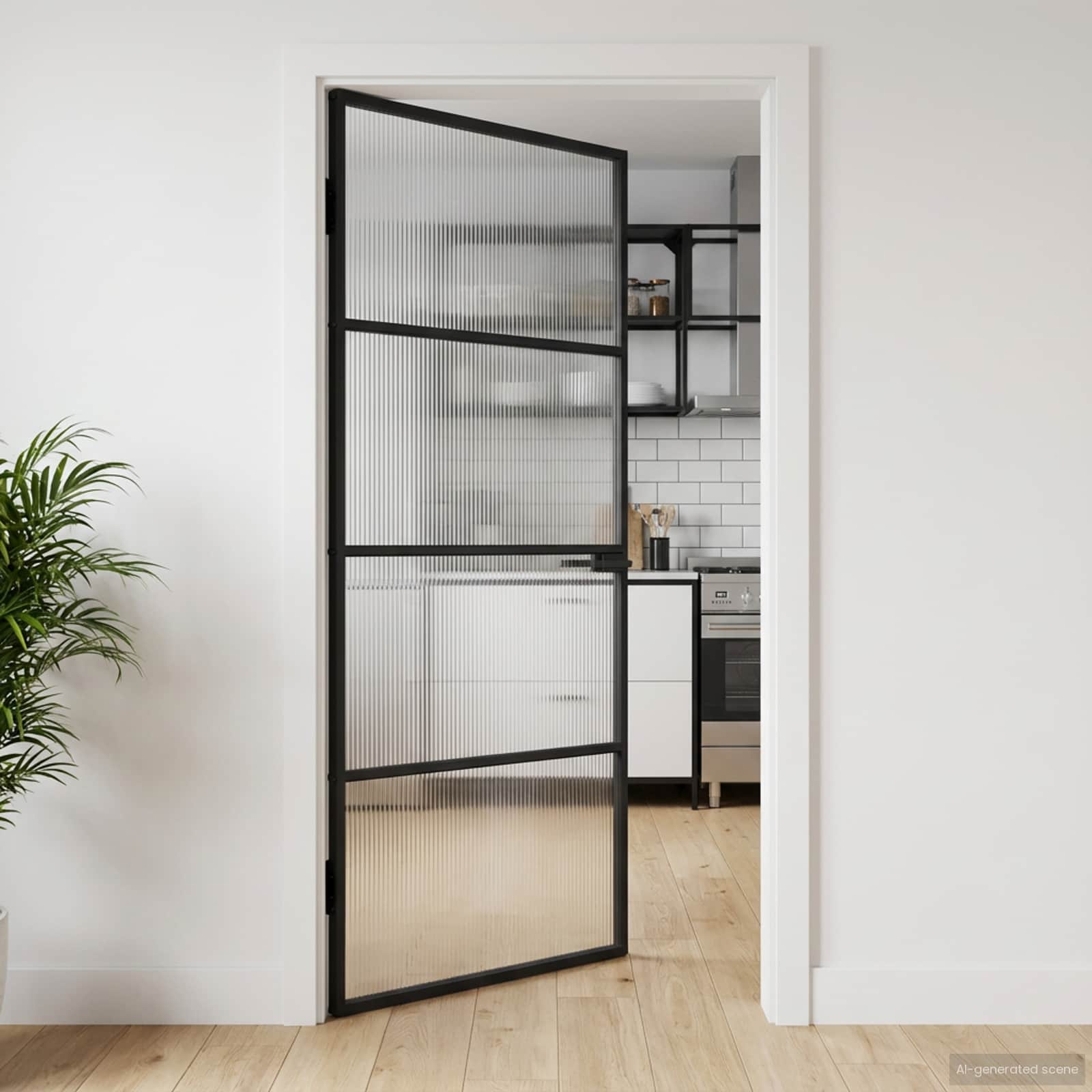 Porte Intérieure Verre Trempé Et Aluminium