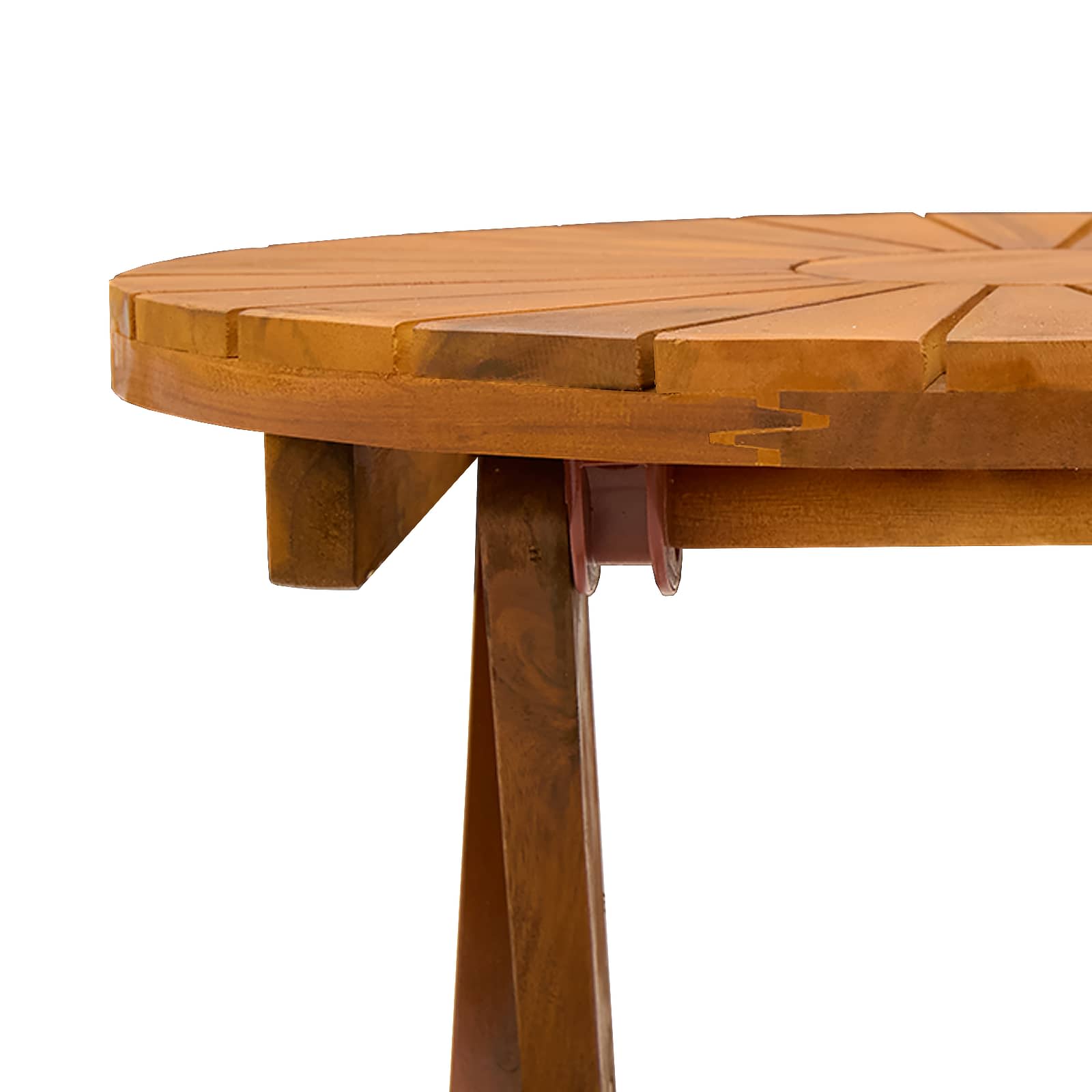 Table Bistrot Naturel Ø45 X 45 Cm Bois D'acacia Massif