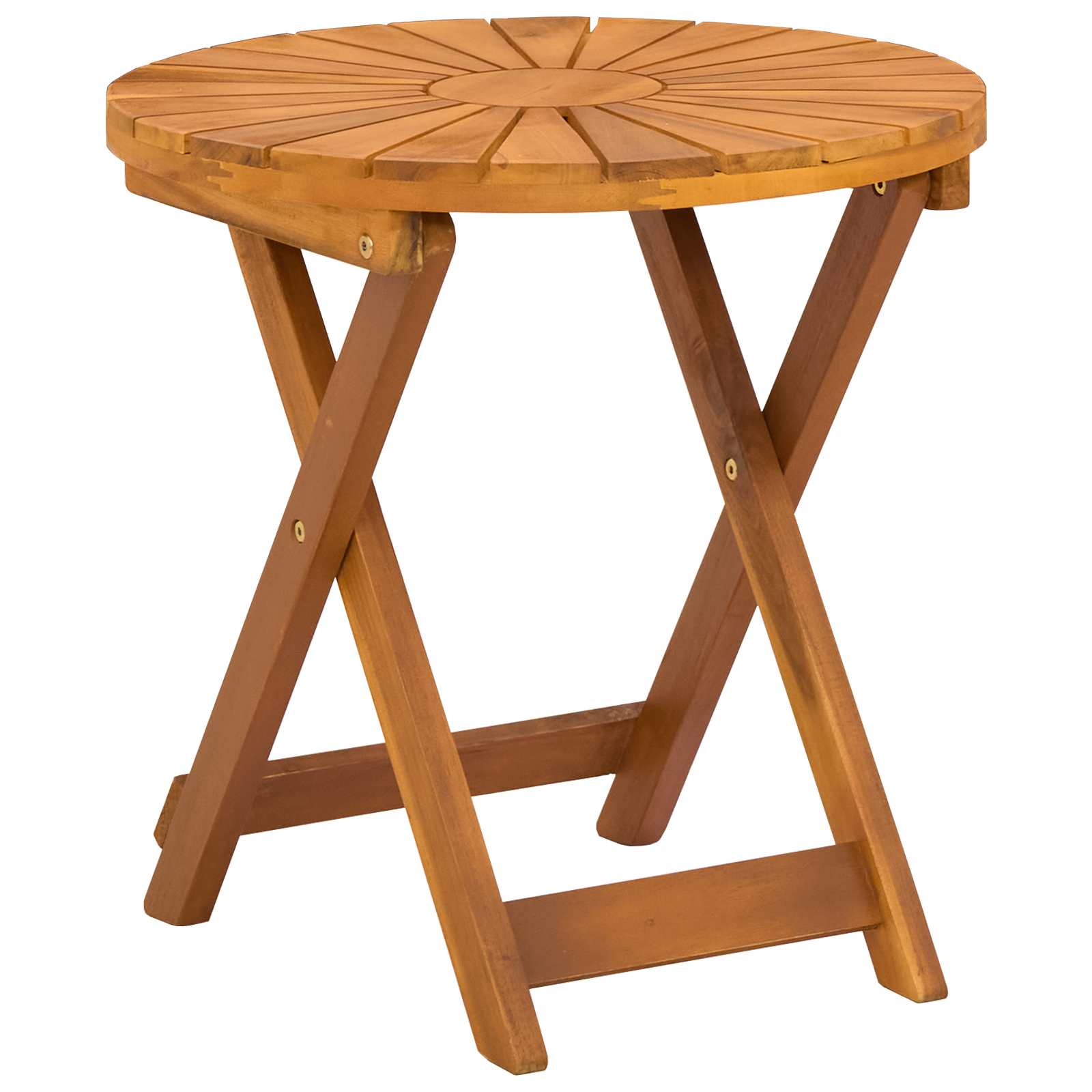 Table Bistrot Naturel Ø45 X 45 Cm Bois D'acacia Massif