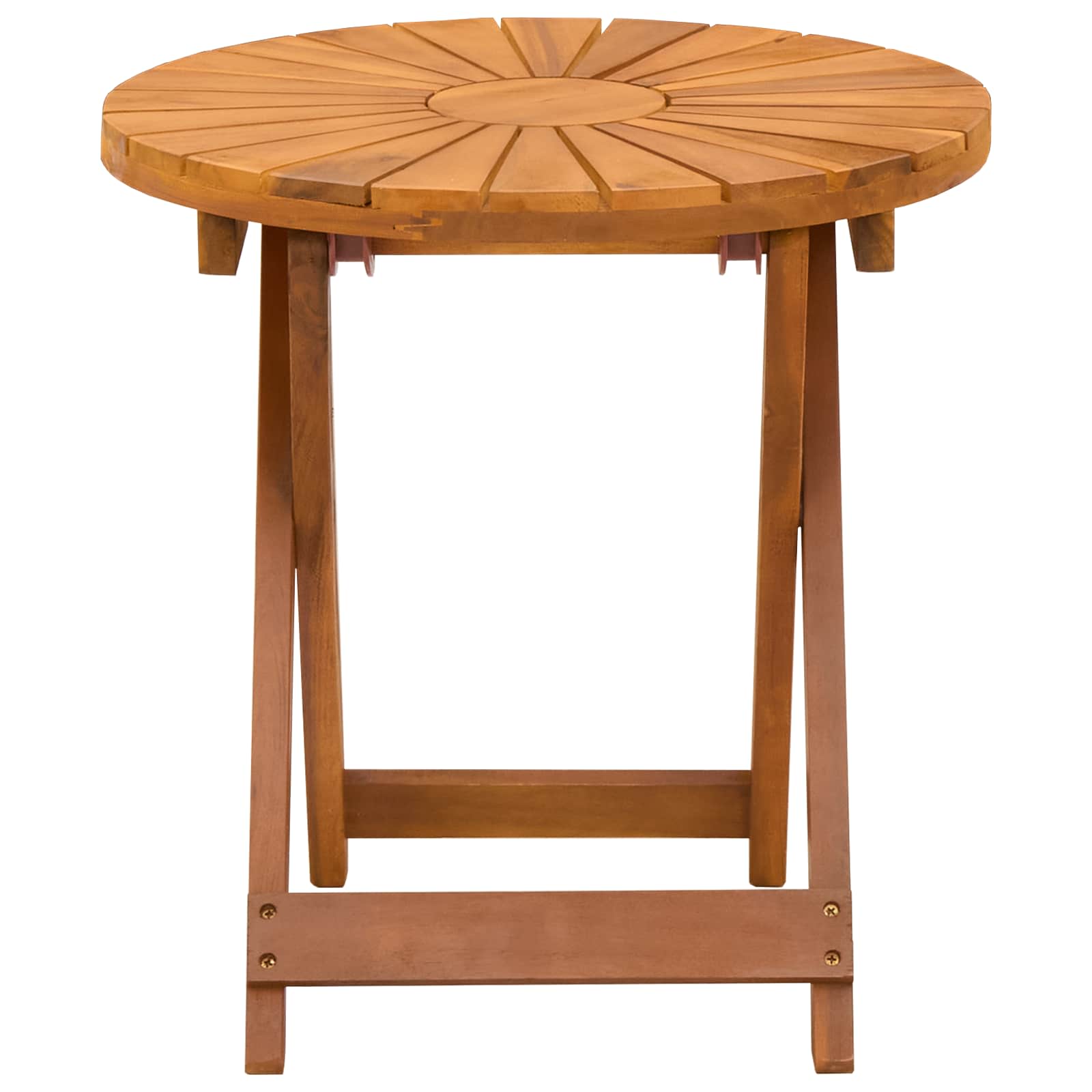 Table Bistrot Naturel Ø45 X 45 Cm Bois D'acacia Massif