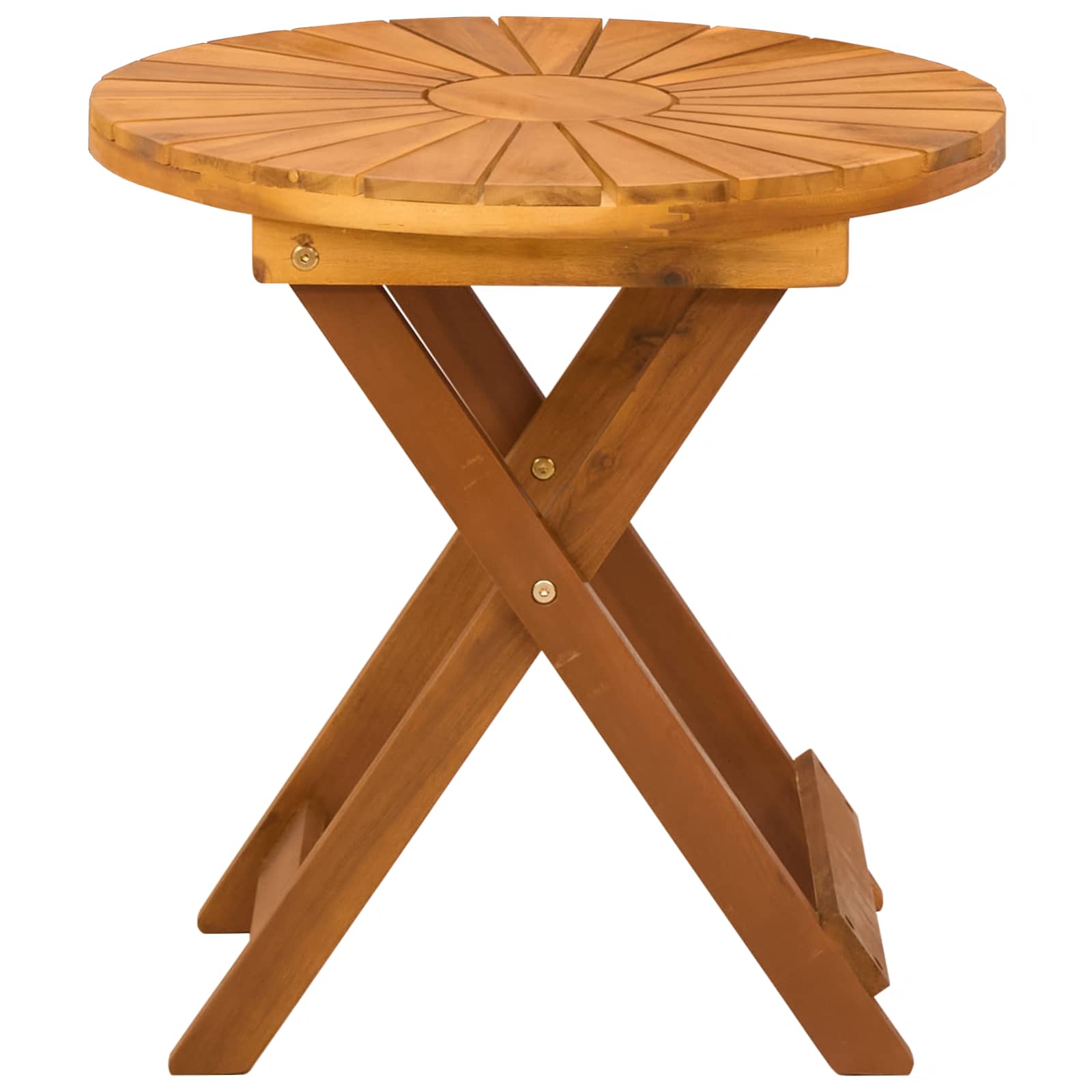 Table Bistrot Naturel Ø45 X 45 Cm Bois D'acacia Massif