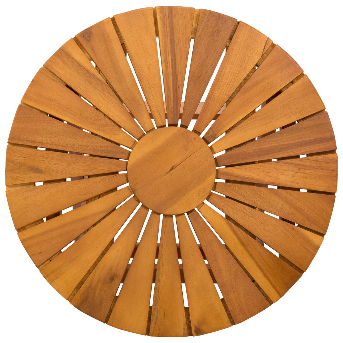 Table Bistrot Naturel Ø45 X 45 Cm Bois D'acacia Massif