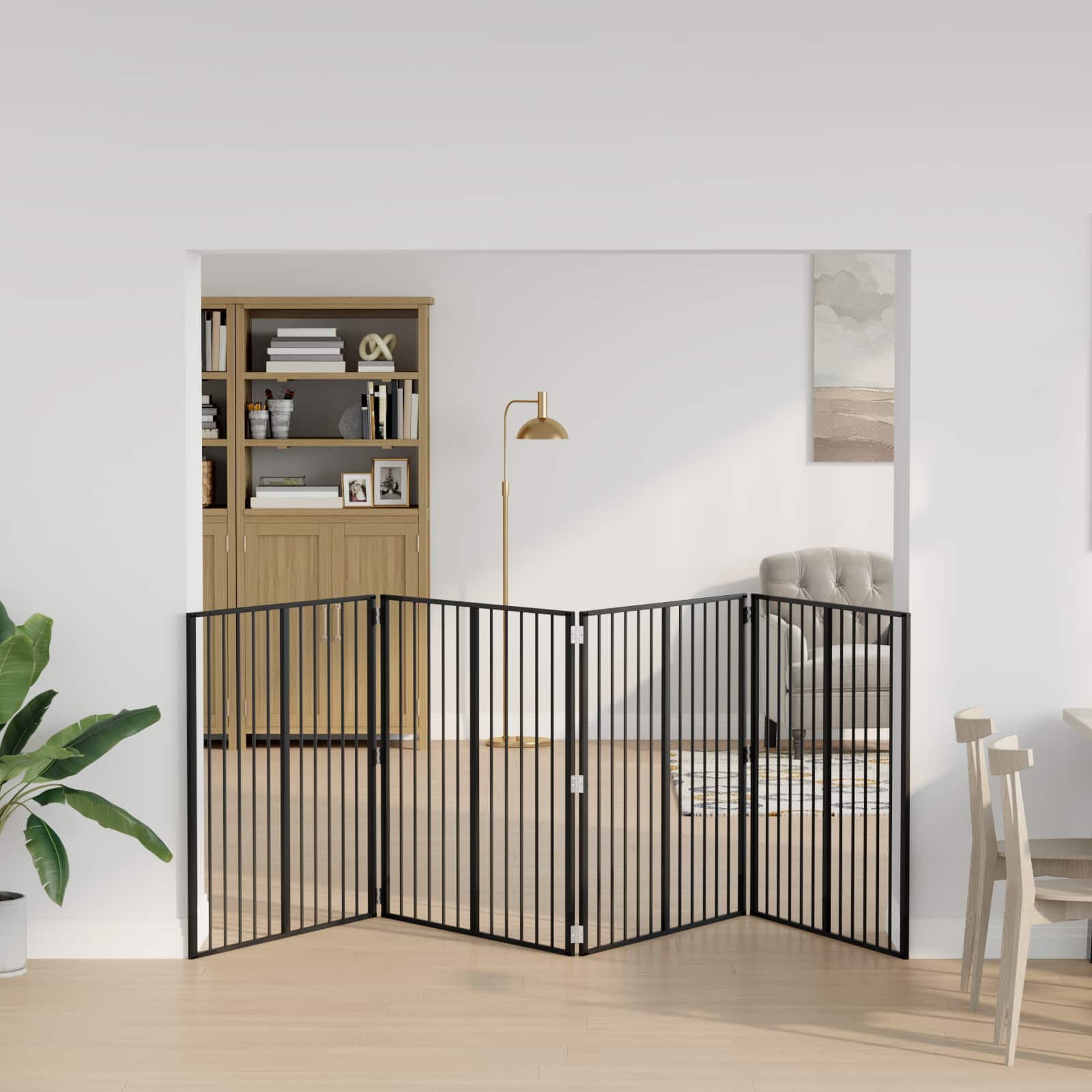 Porte Pour Chien 6 Pc Noir Acier Galvanisé