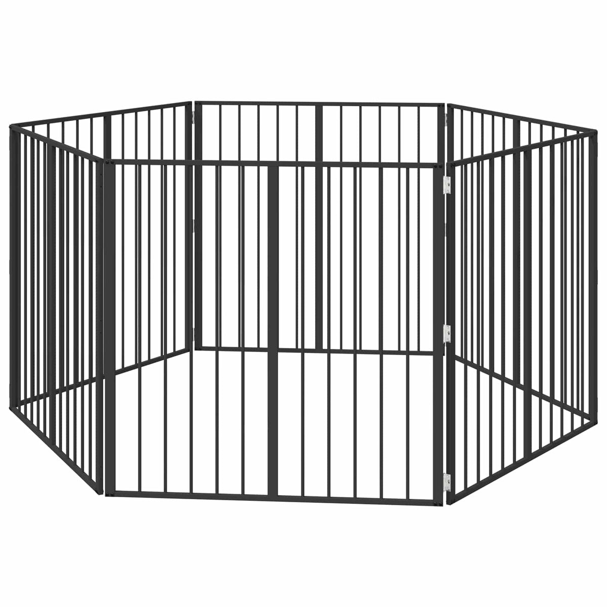 Porte Pour Chien 6 Pc Noir Acier Galvanisé