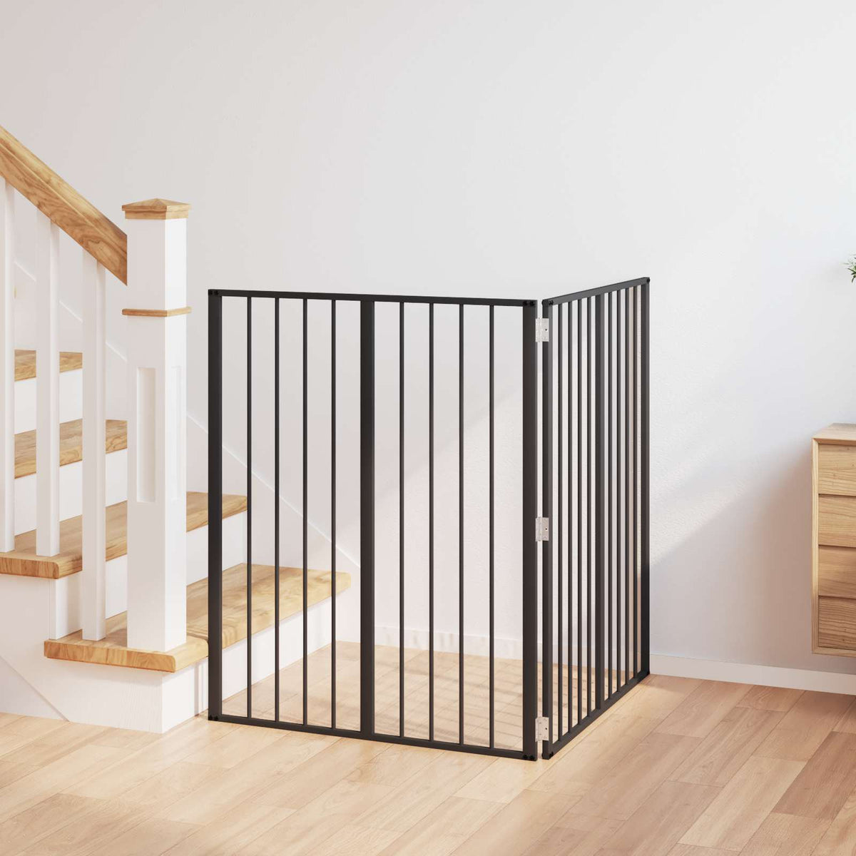 Porte Pour Chien 6 Pc Noir Acier Galvanisé
