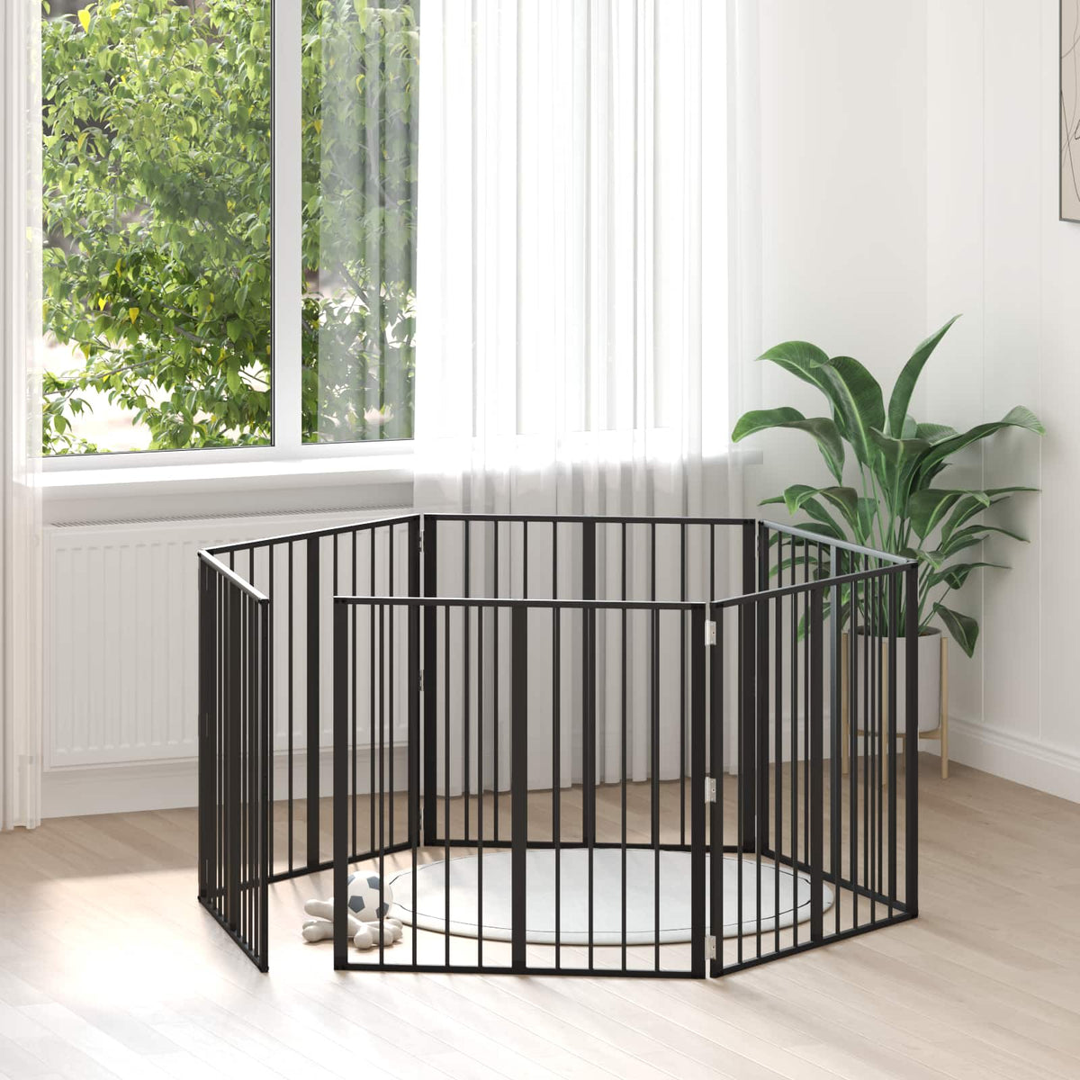 Porte Pour Chien 6 Pc Noir Acier Galvanisé