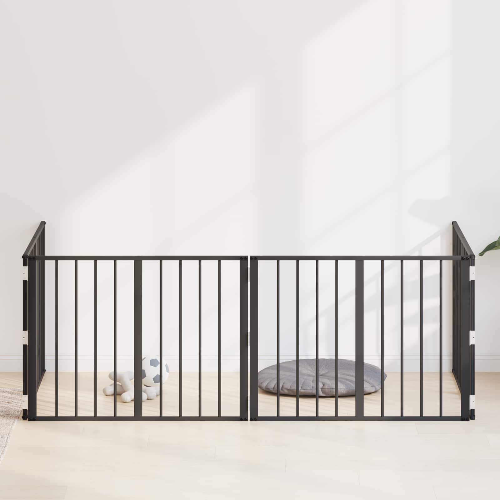 Porte Pour Chien 6 Pc Noir Acier Galvanisé
