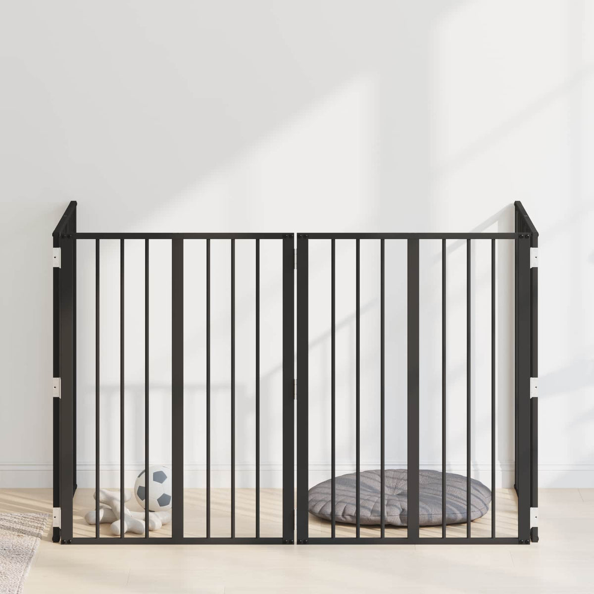 Porte Pour Chien 6 Pc Noir Acier Galvanisé