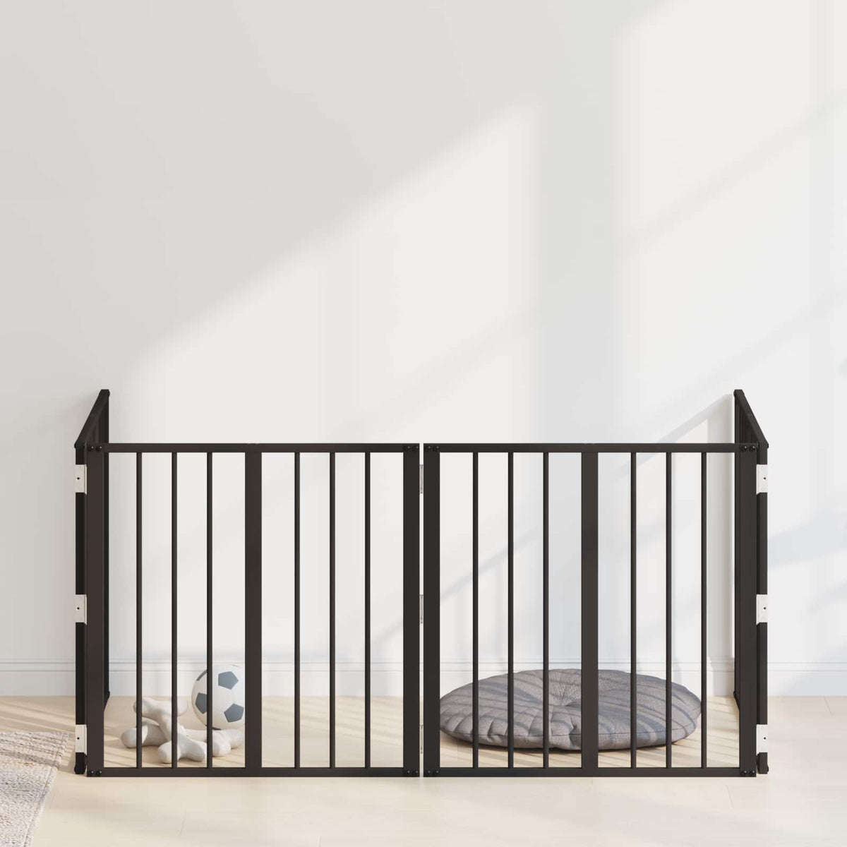 Porte Pour Chien 6 Pc Noir Acier Galvanisé