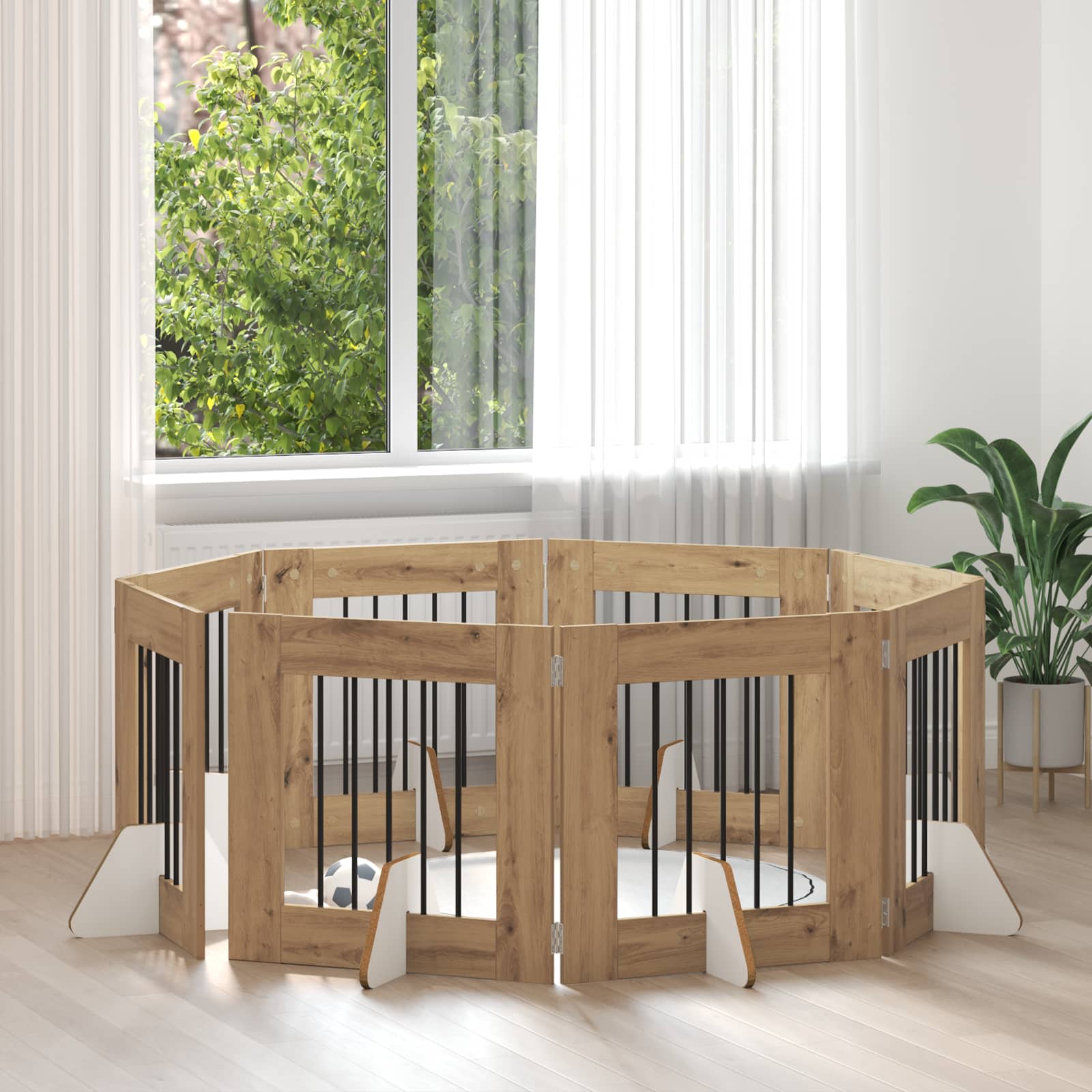 Porte De Chien Pliable Avec Supports 2 Pc 200,5 Cm