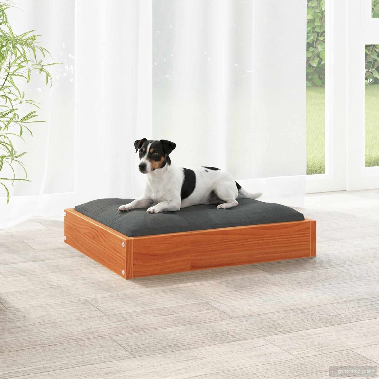 Lit Pour Chien 61,5X49X9 Cm Bois De Pin Solide