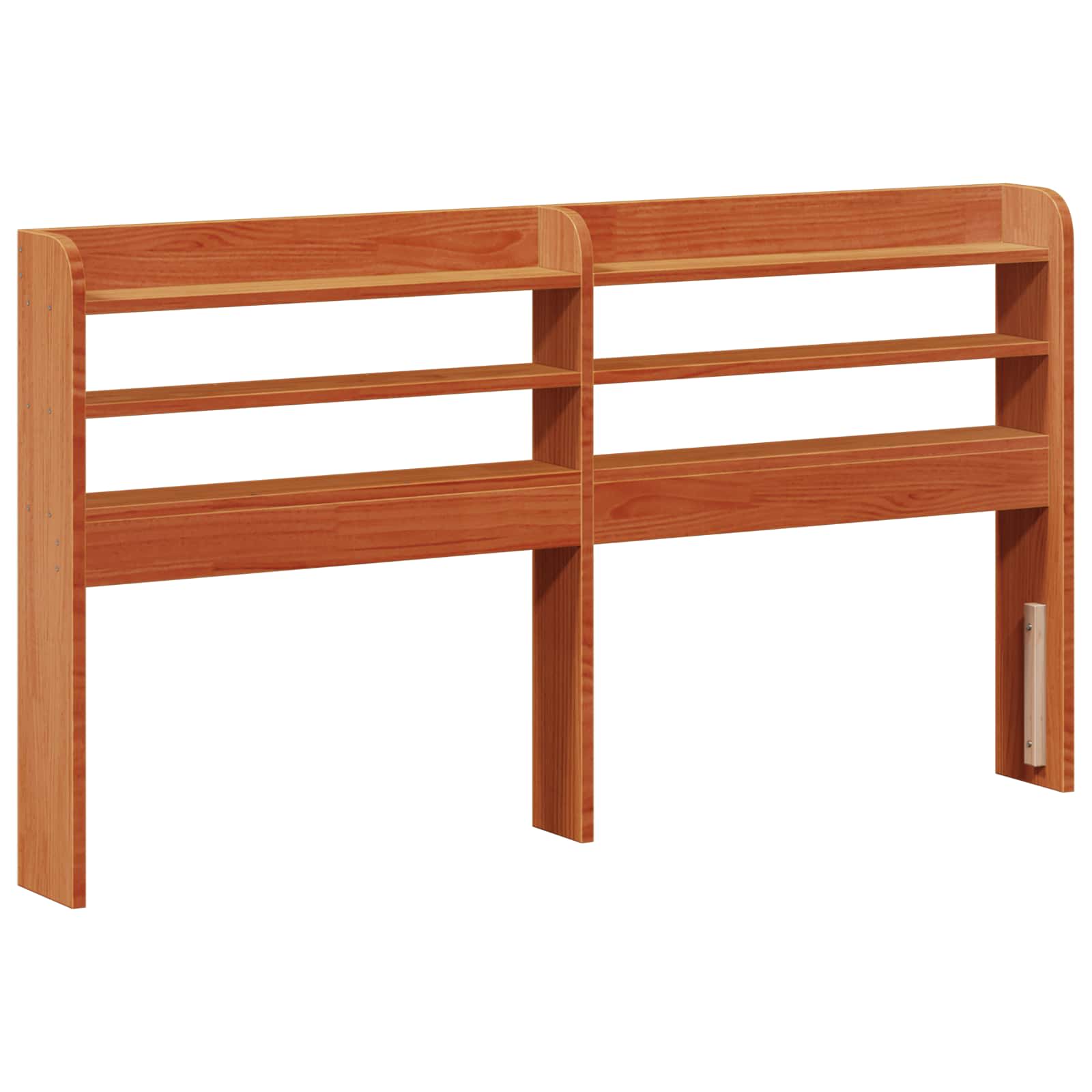 Cadre De Lit Avec Étagère 2 Pc Bois De Pin Massif