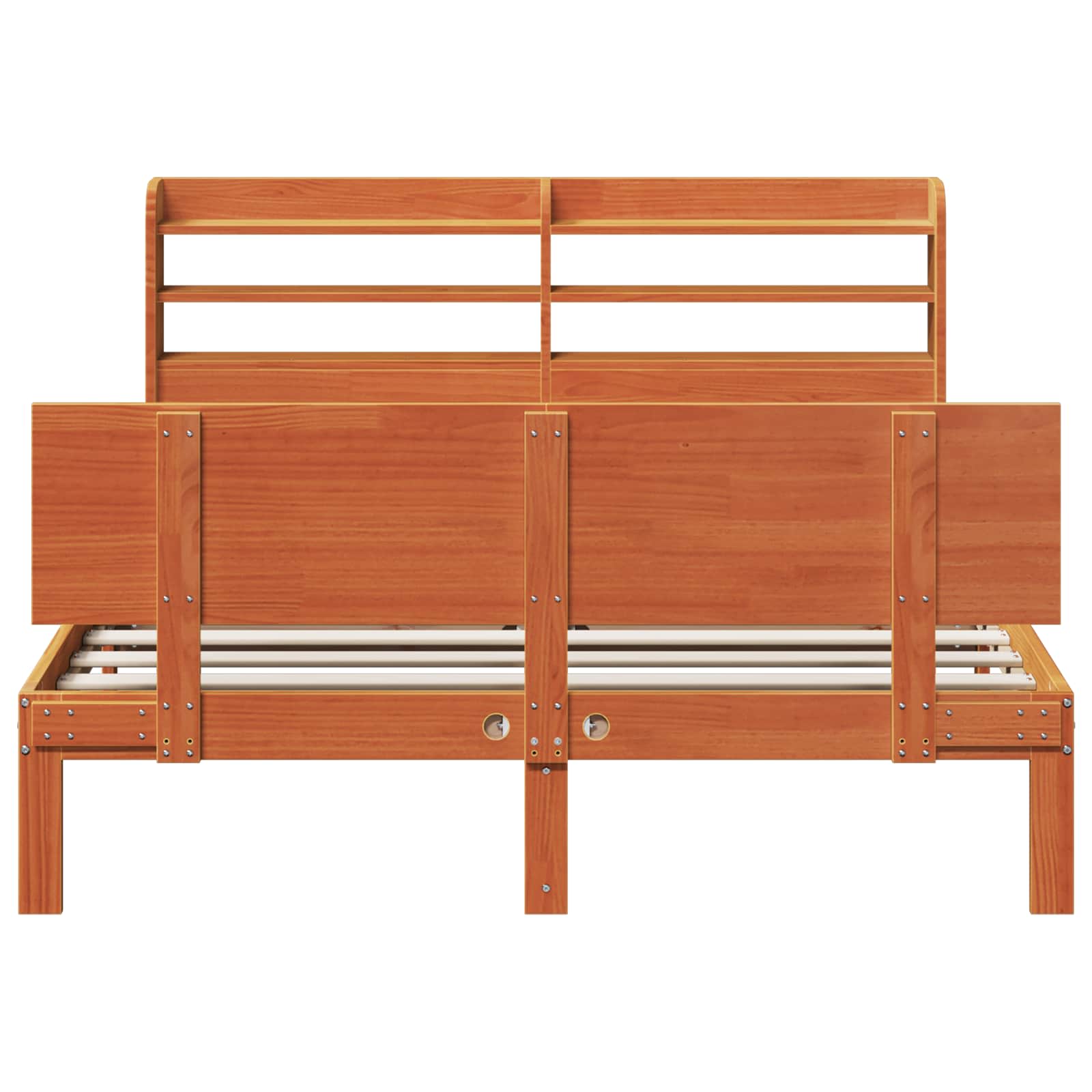 Cadre De Lit Avec Étagère 2 Pc Bois De Pin Massif