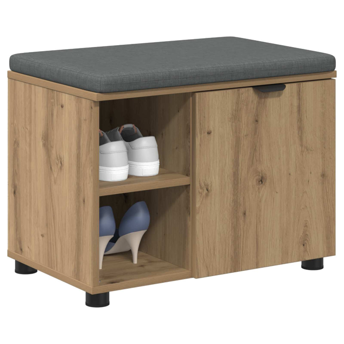 Banc À Chaussures Avec Coussin Chêne Artisanal
