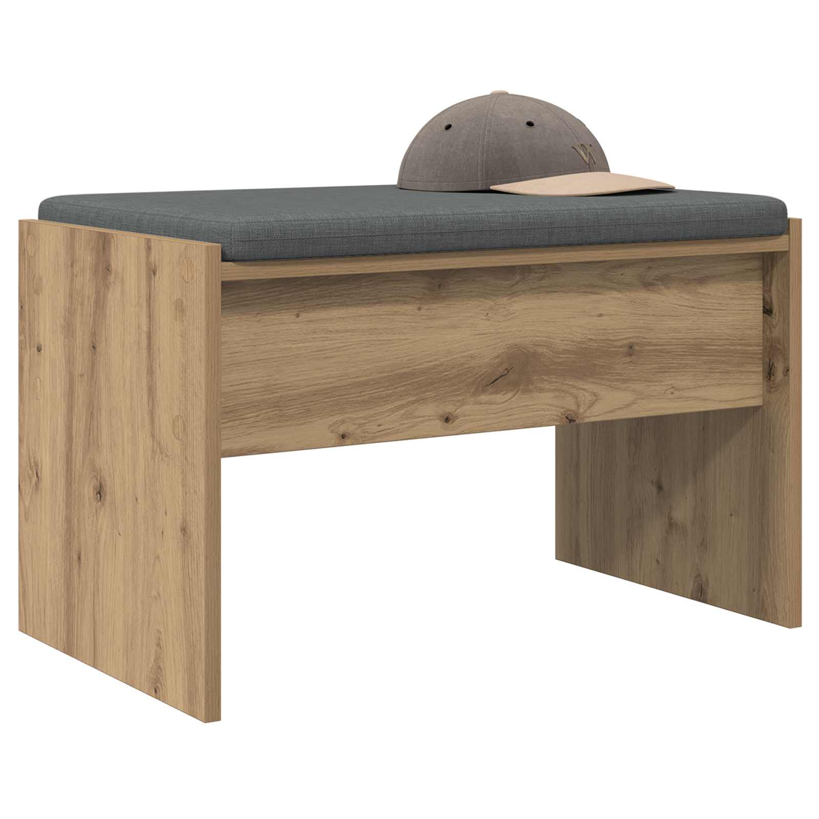 Banc À Chaussures Avec Coussin Chêne Artisanal