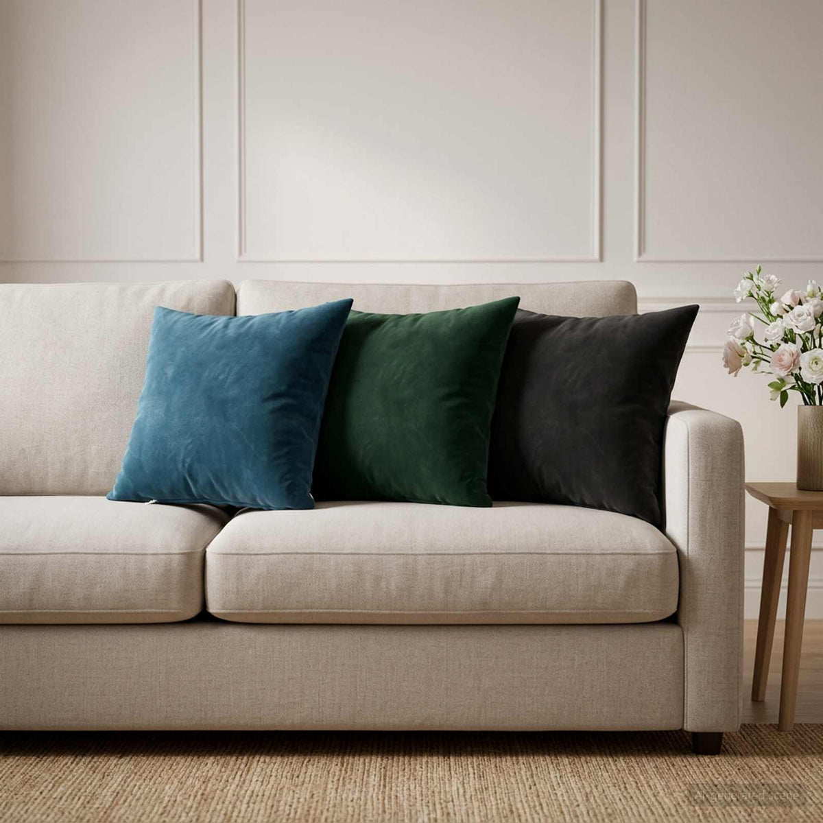 Coussin Avec Oreiller Heerlen 2 Pièces Velours