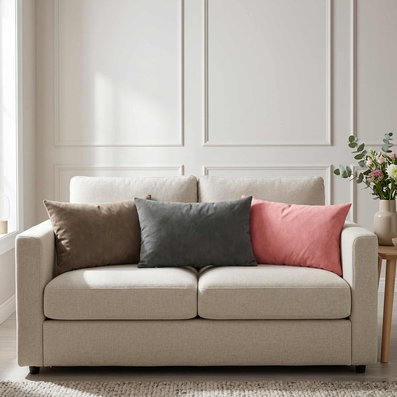 Coussin Avec Oreiller Heerlen 2 Pièces Velours