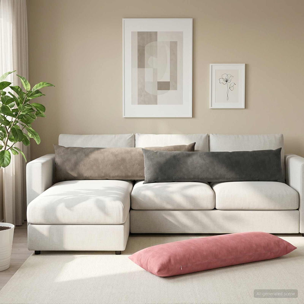 Coussin Avec Oreiller Heerlen 2 Pièces Velours