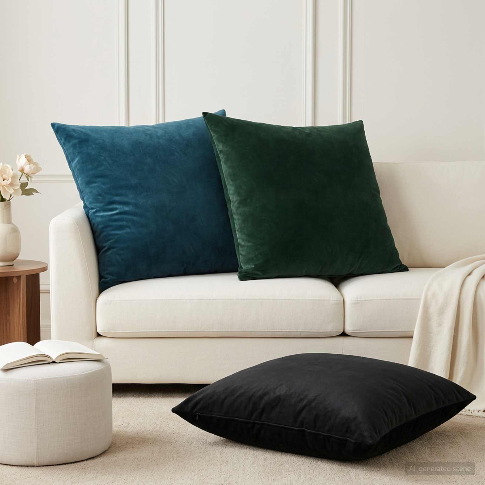 Coussin Avec Oreiller Heerlen 2 Pièces Velours