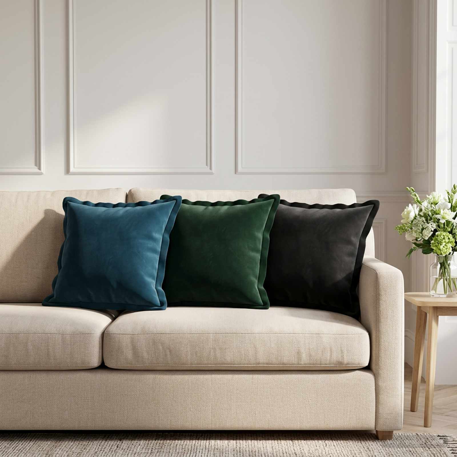 Coussin Avec Oreiller Houten 2 Pc Fløjl