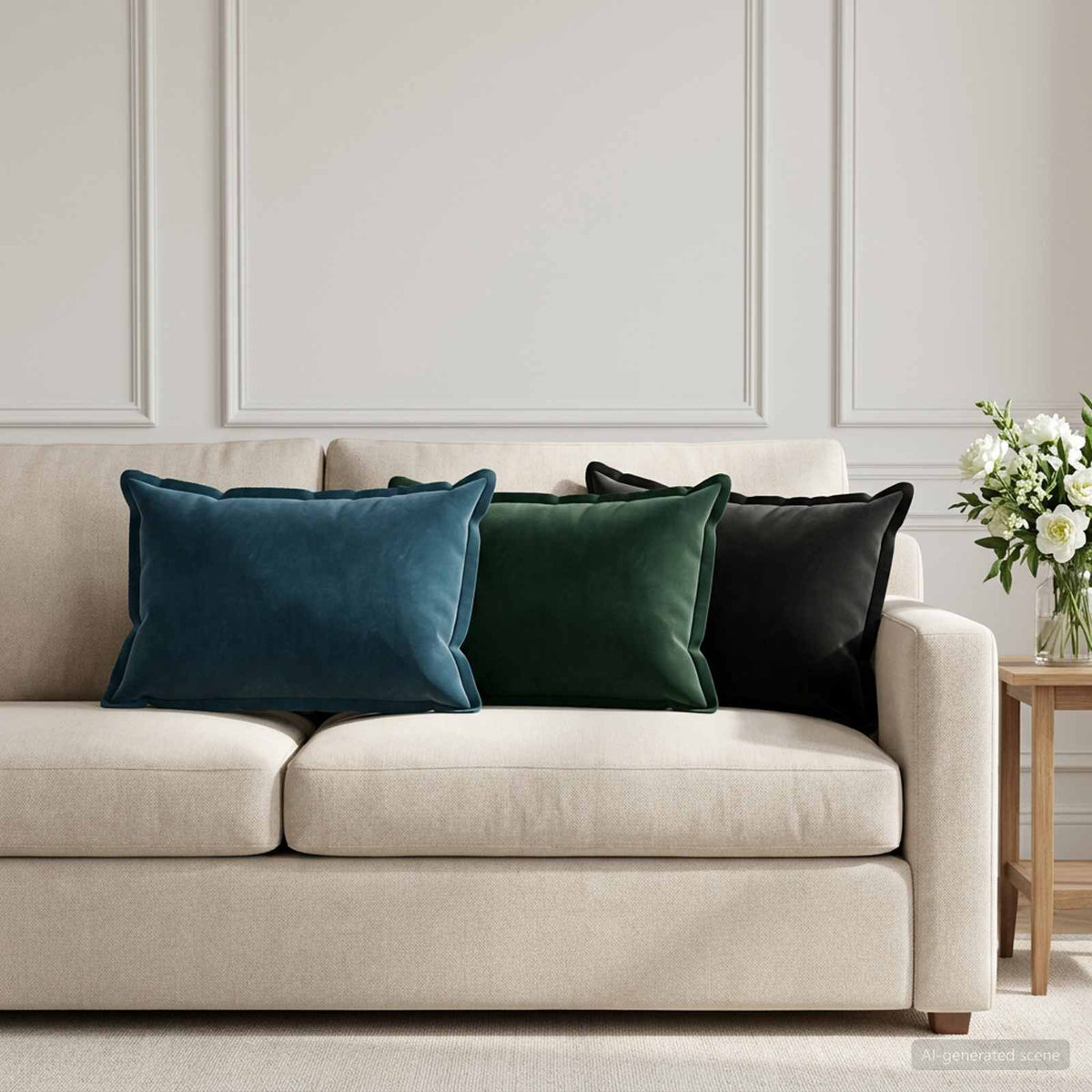 Coussin Avec Oreiller Houten 2 Pc Fløjl