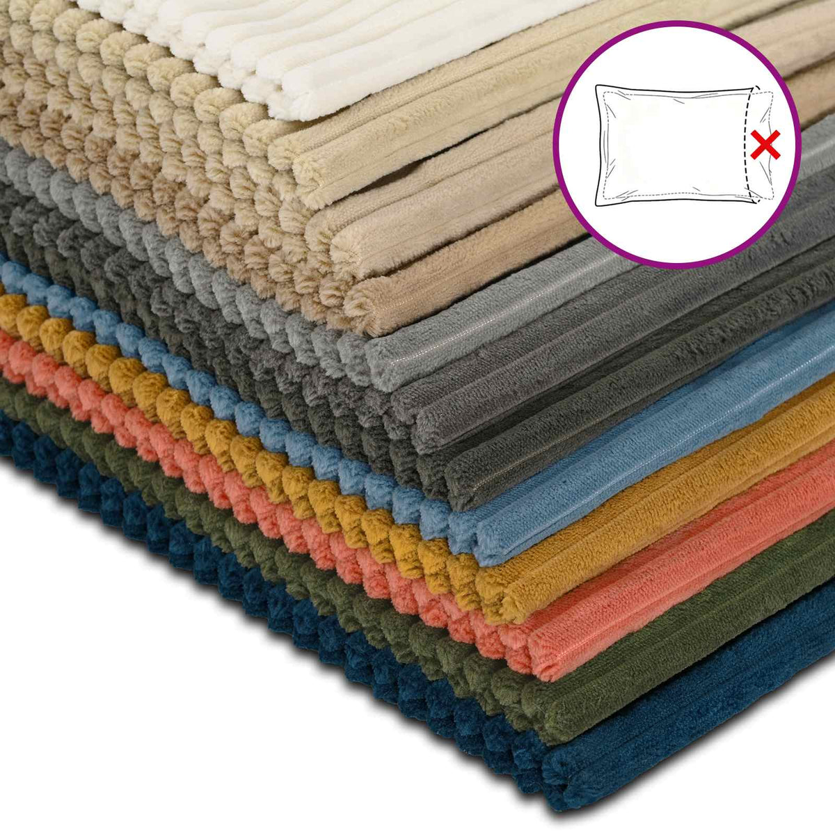 Housse De Coussin 6 Pc Houten Velours Côtelé