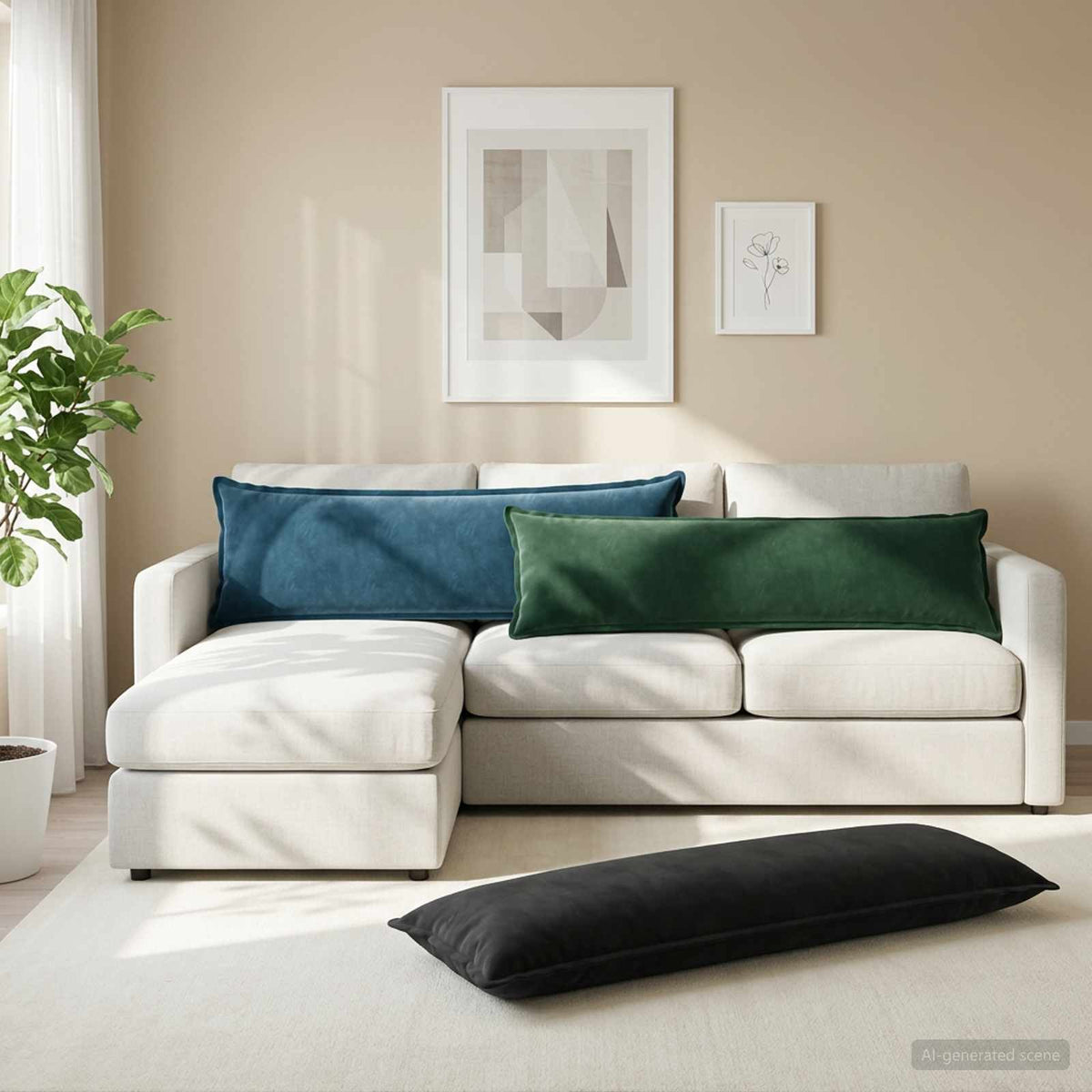 Coussin Avec Oreiller Houten 2 Pc Fløjl