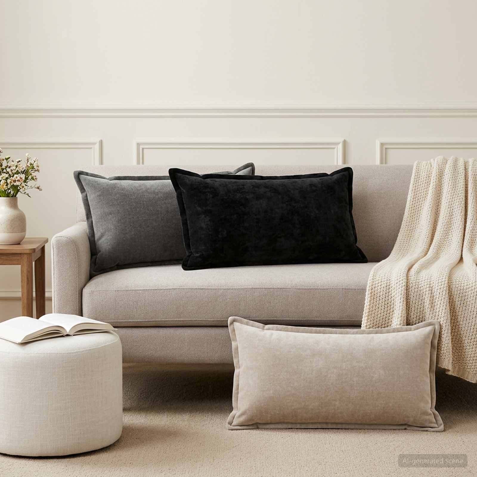 Housse De Coussin 6 Pc Houten Tissu Chenille