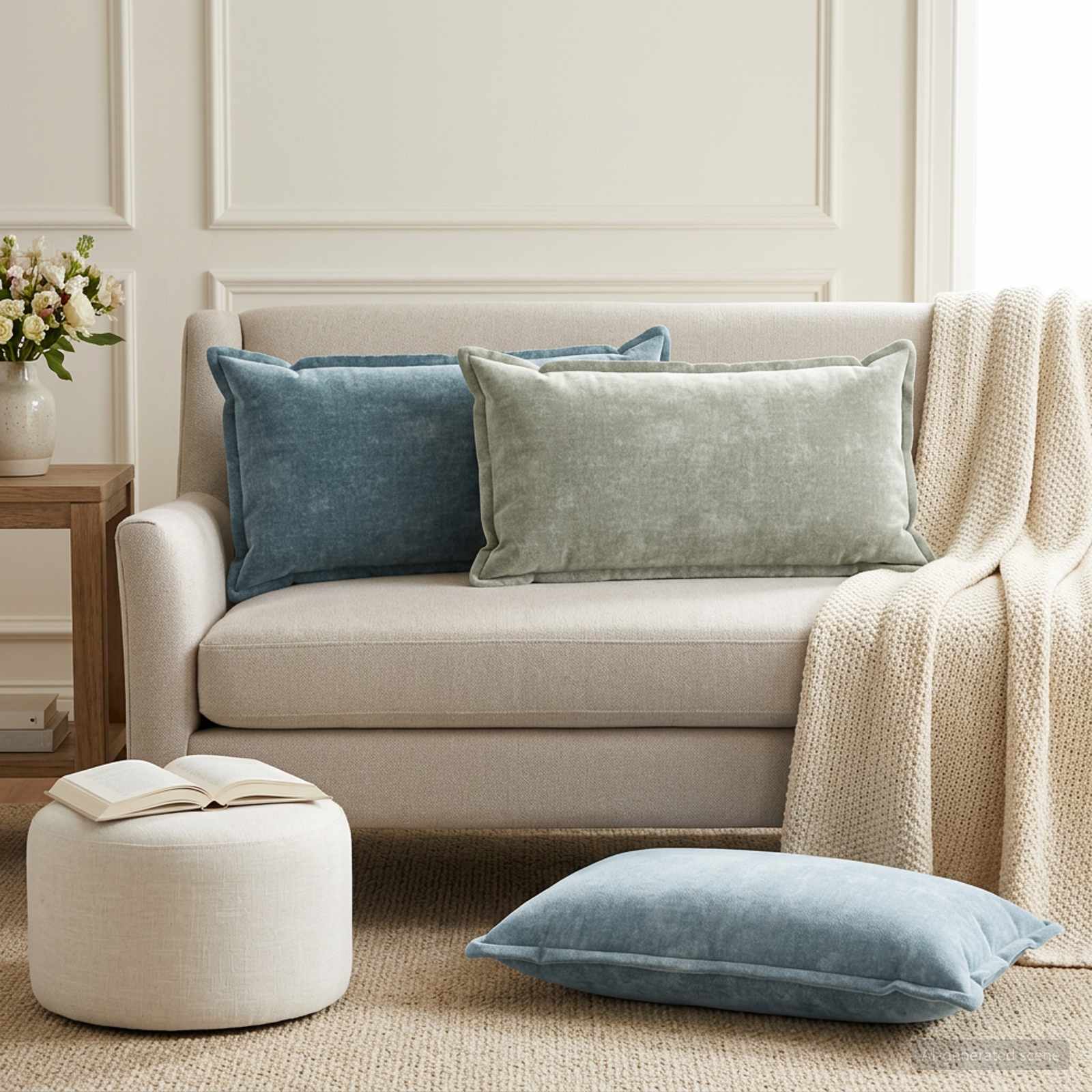 Housse De Coussin 6 Pc Houten Tissu Chenille
