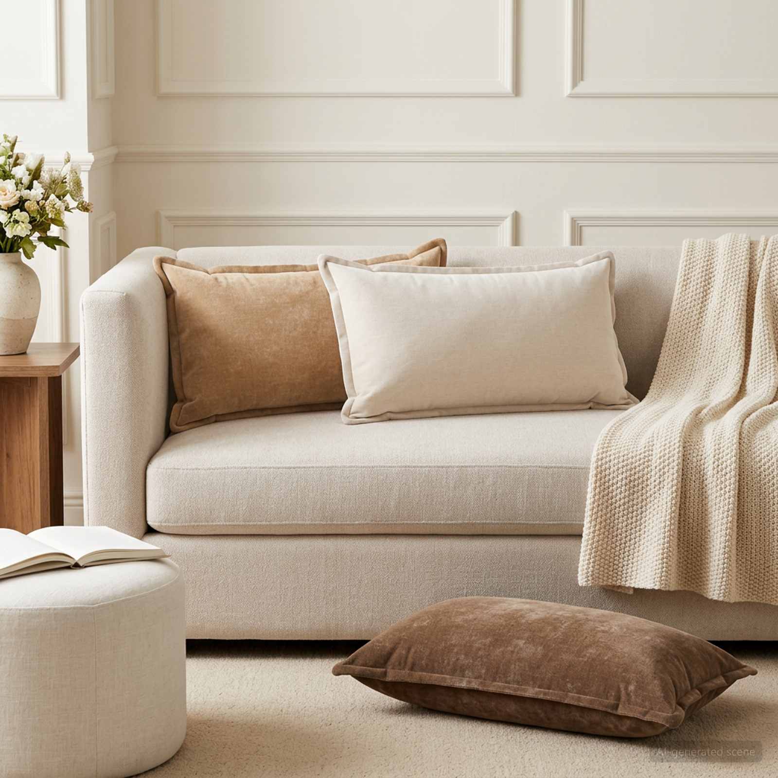 Housse De Coussin 6 Pc Houten Tissu Chenille