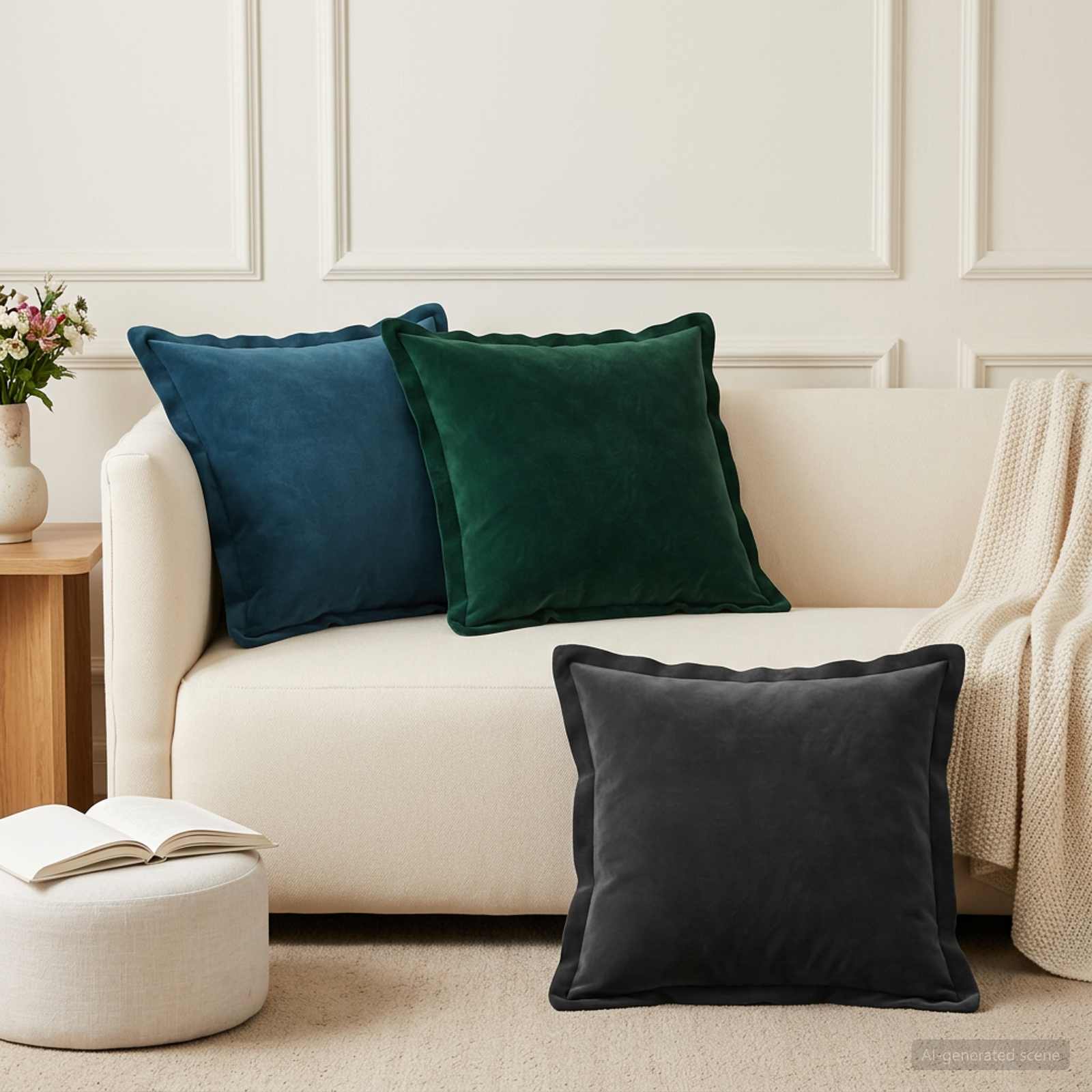 Coussin Avec Oreiller Houten 2 Pc Fløjl
