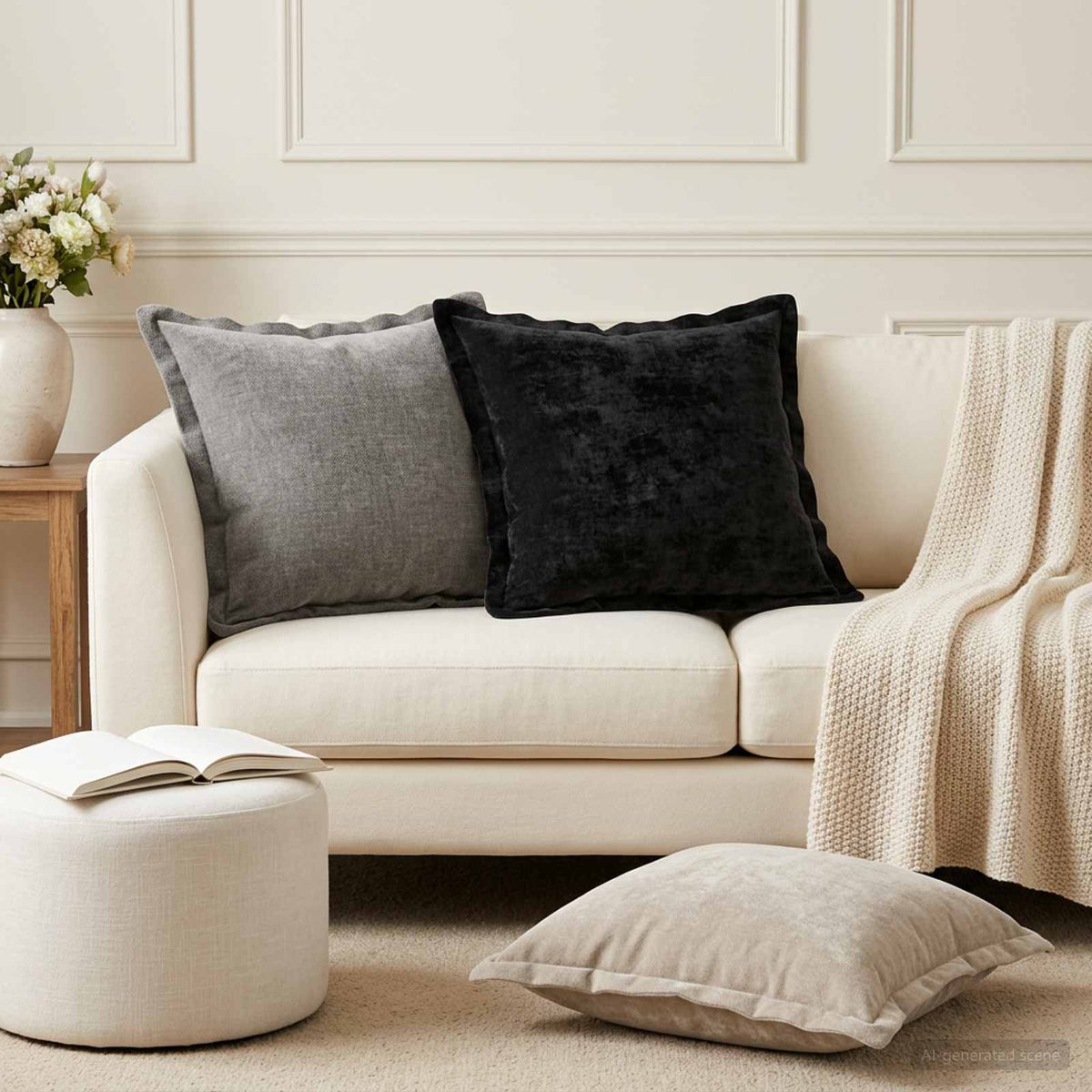 Housse De Coussin 6 Pc Houten Tissu Chenille