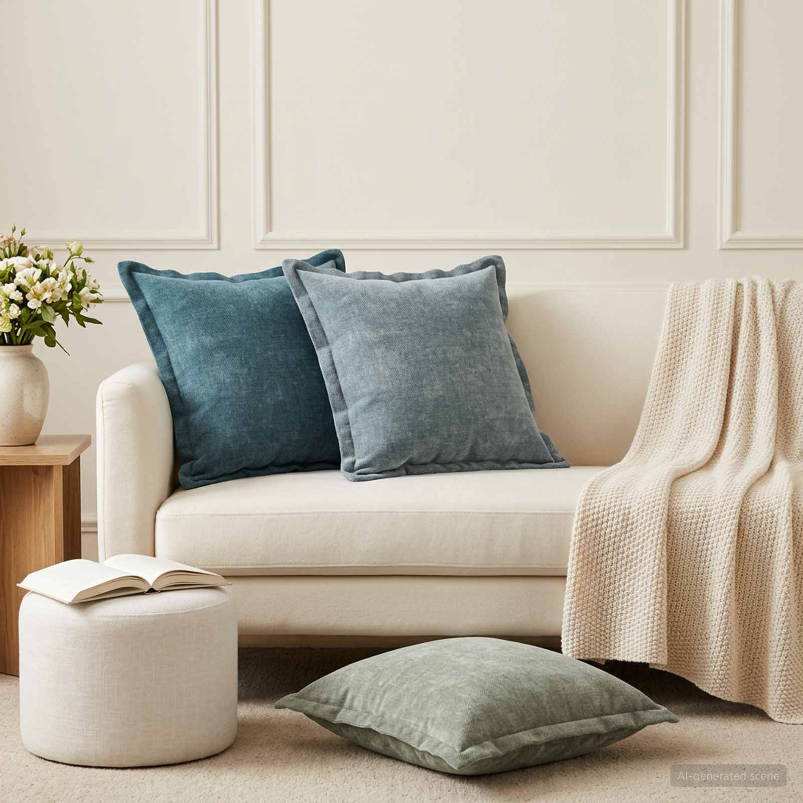 Housse De Coussin 6 Pc Houten Tissu Chenille