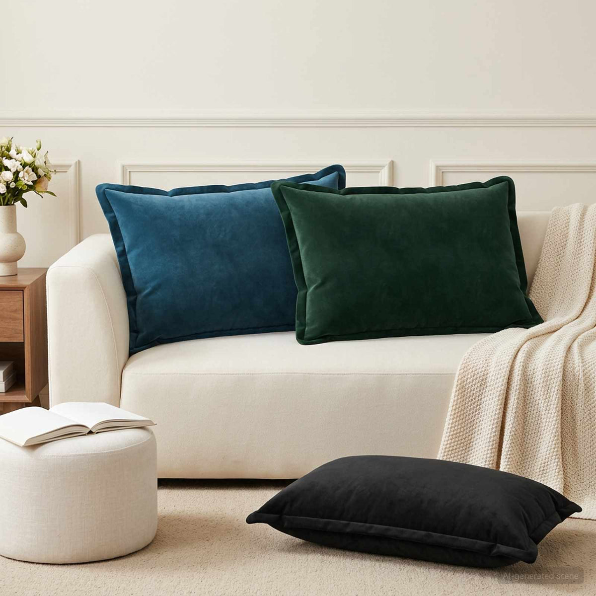 Coussin Avec Oreiller Houten 2 Pc Fløjl