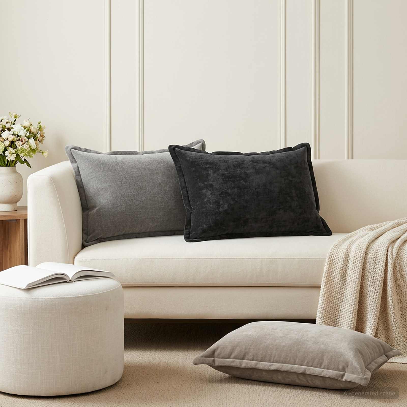 Housse De Coussin 6 Pc Houten Tissu Chenille