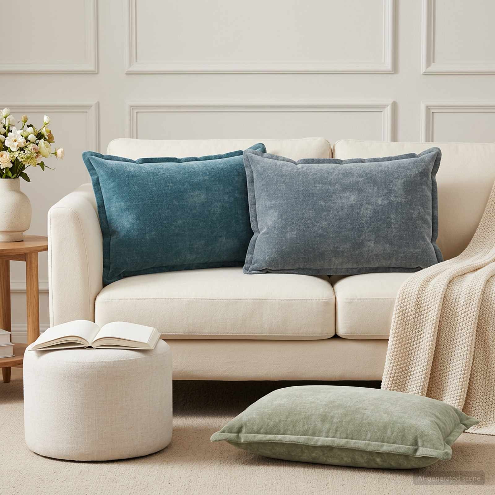 Housse De Coussin 6 Pc Houten Tissu Chenille