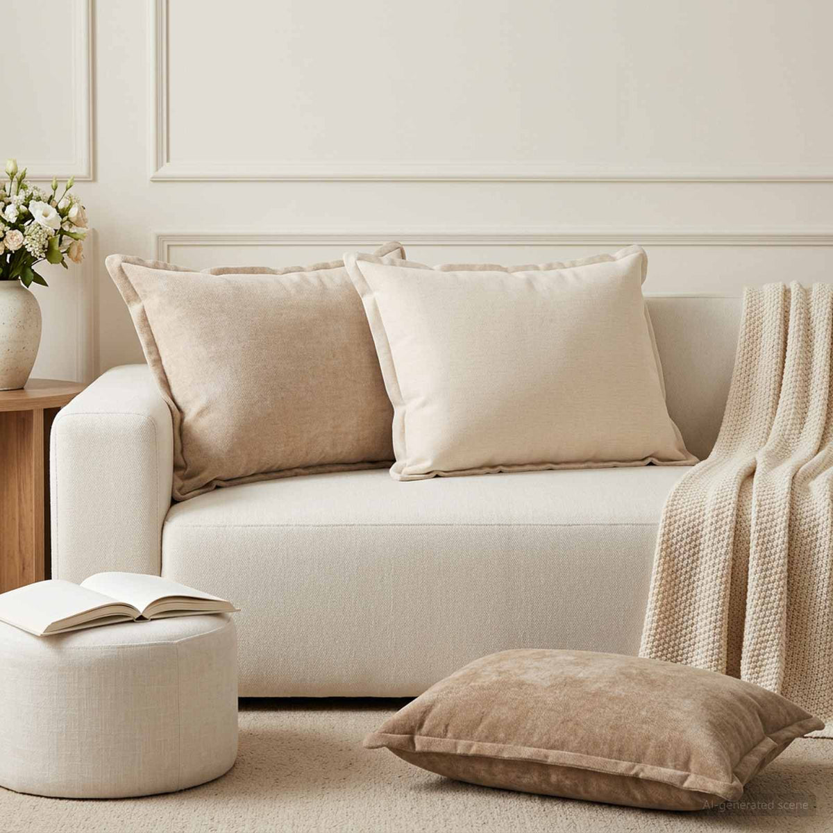 Housse De Coussin 6 Pc Houten Tissu Chenille