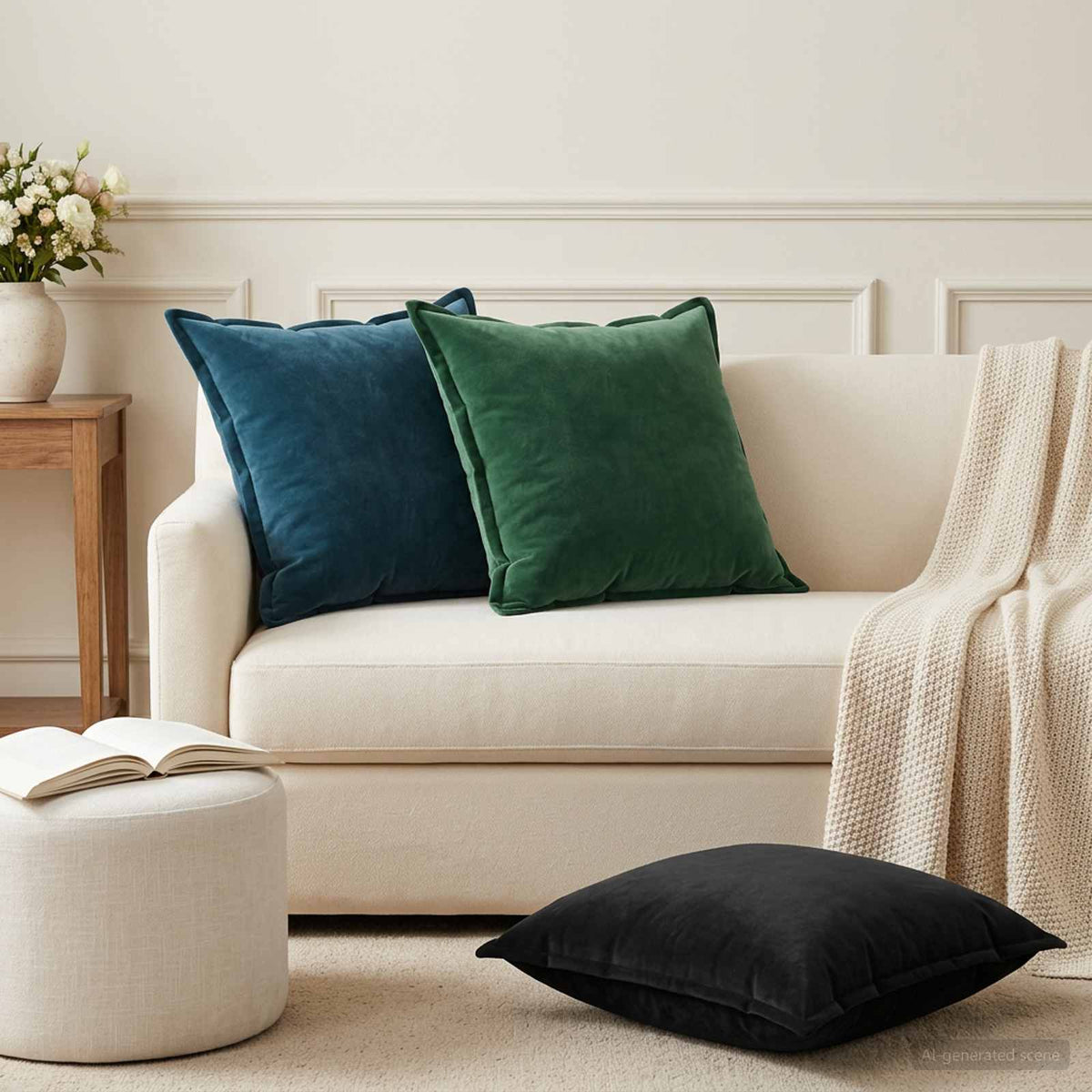Coussin Avec Oreiller Houten 2 Pc Fløjl