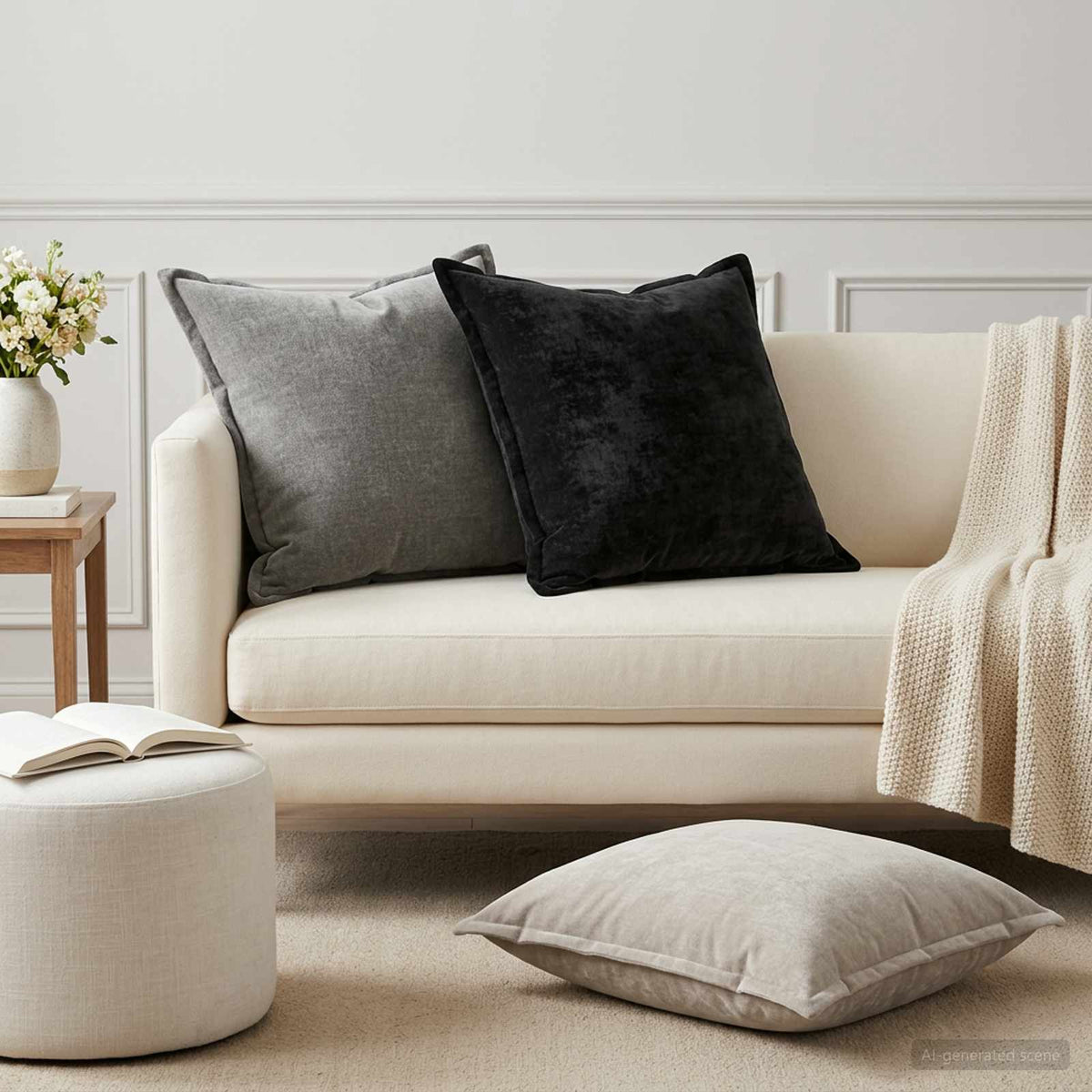 Housse De Coussin 6 Pc Houten Tissu Chenille