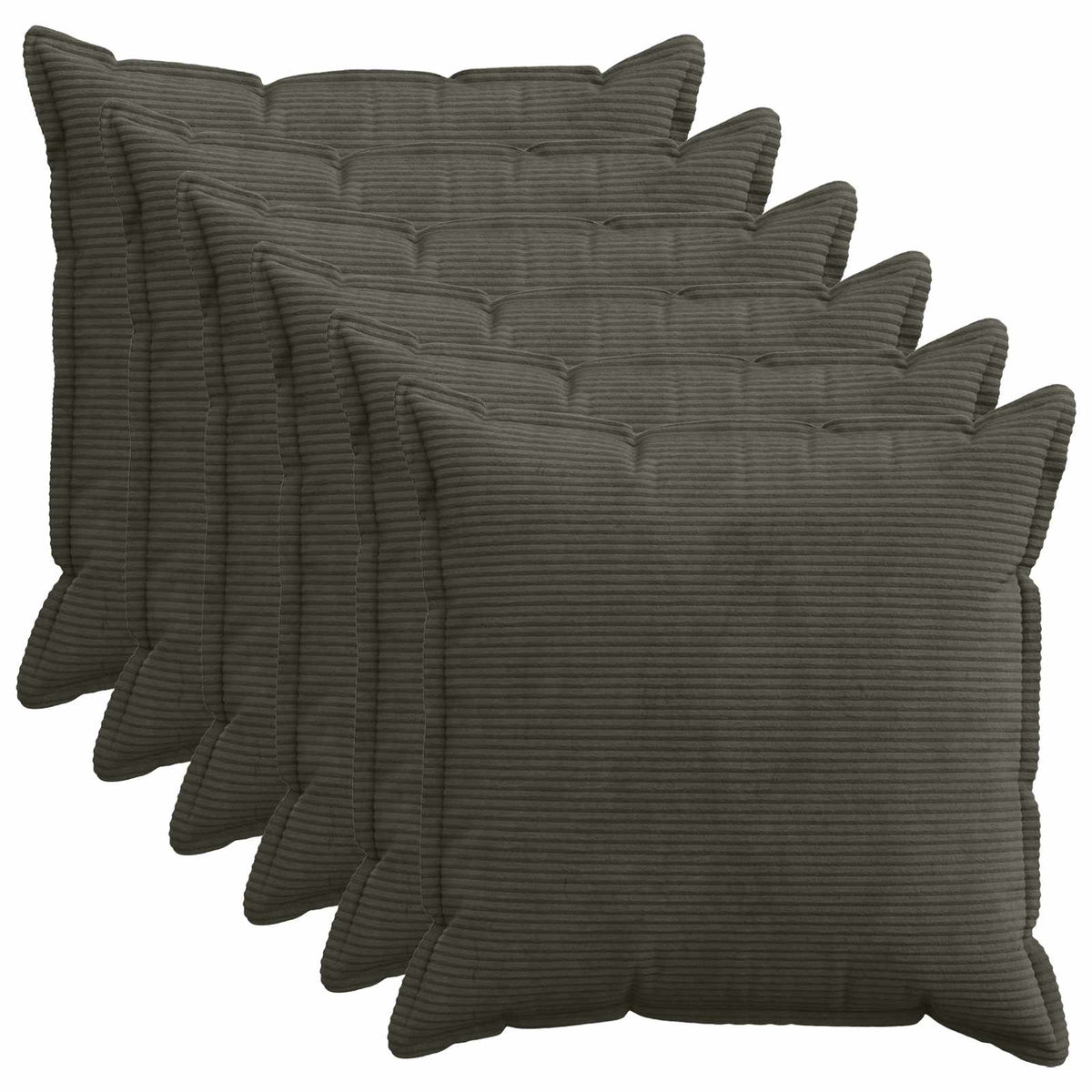 Housse De Coussin 6 Pc Houten Velours Côtelé