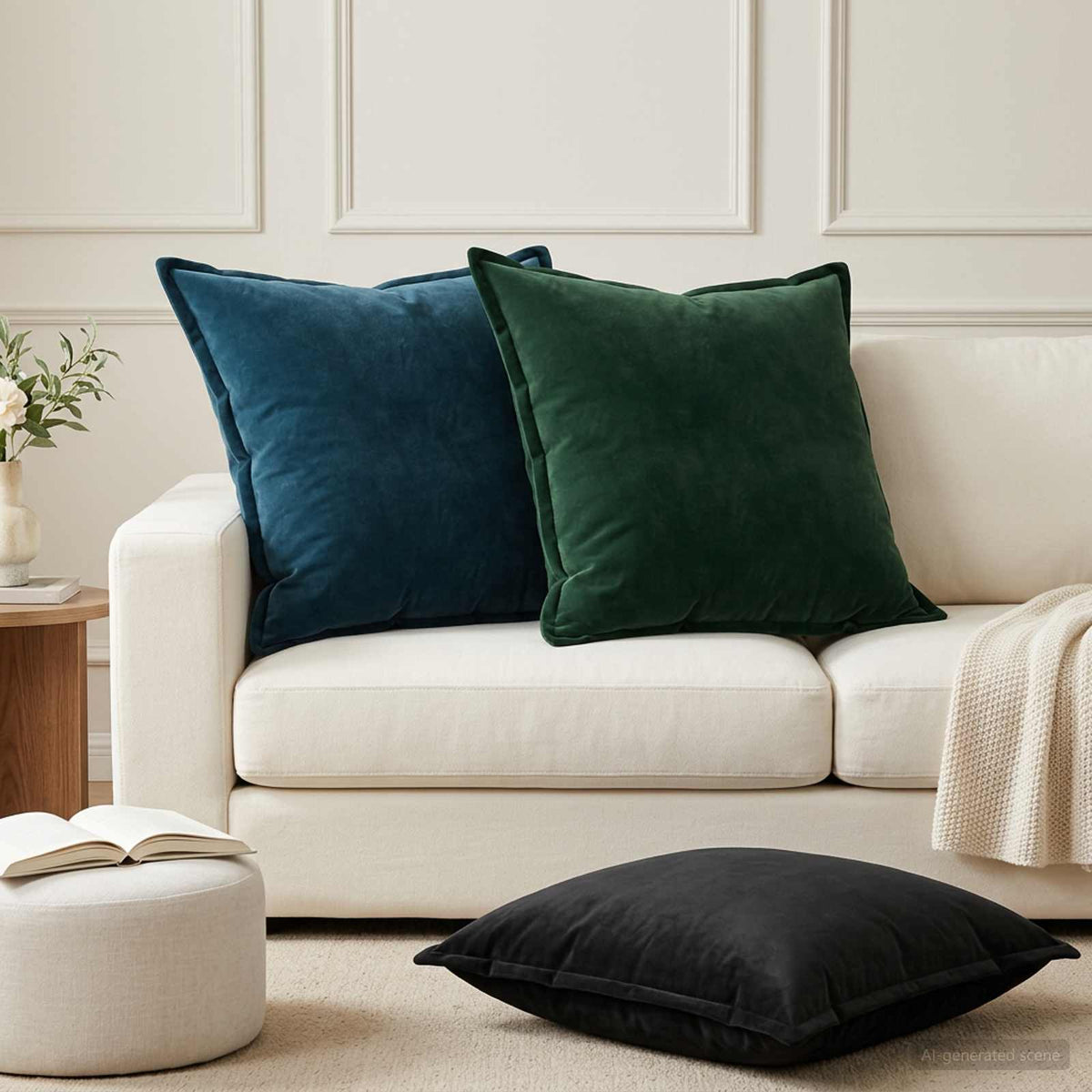 Coussin Avec Oreiller Houten 2 Pc Fløjl