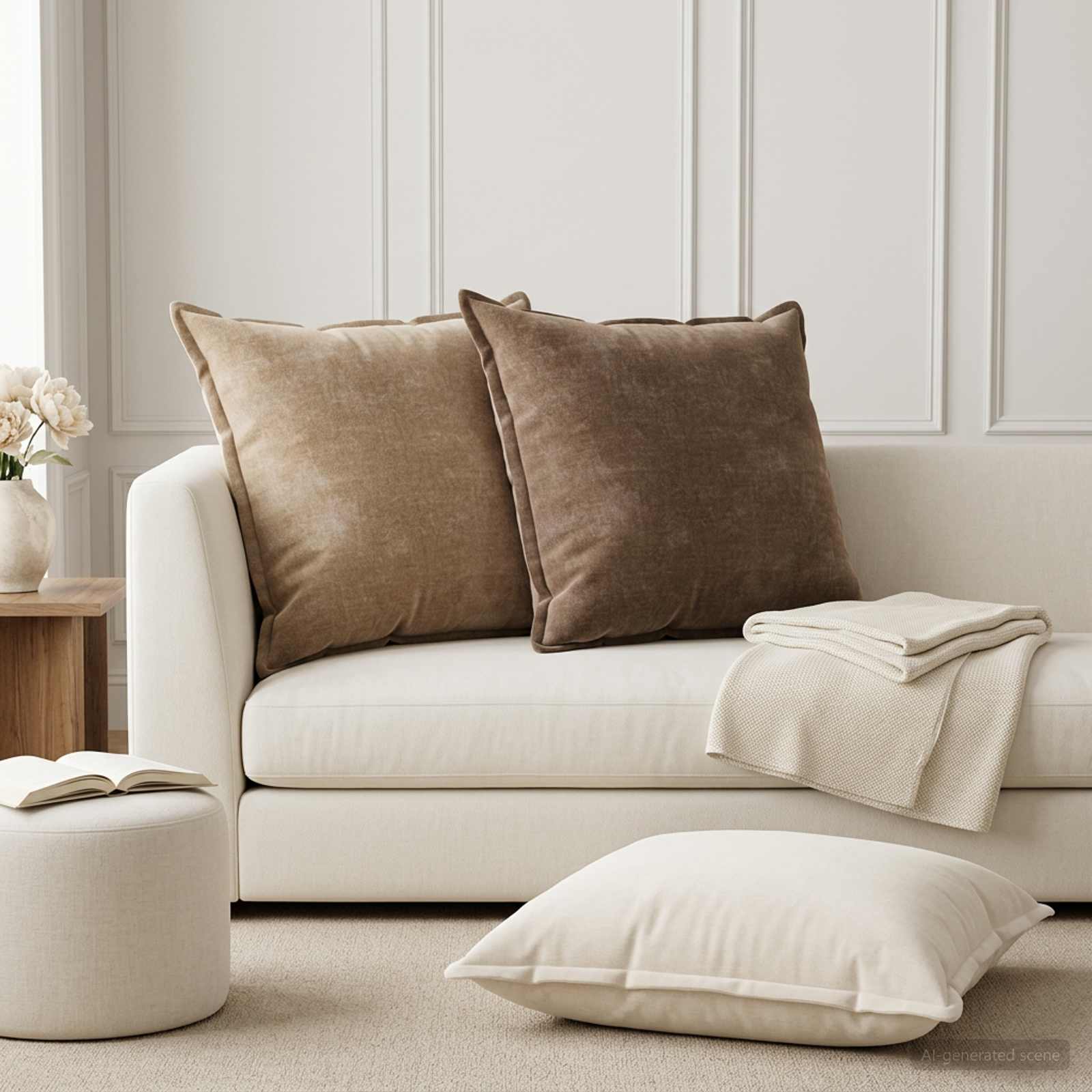 Housse De Coussin 6 Pc Houten Tissu Chenille