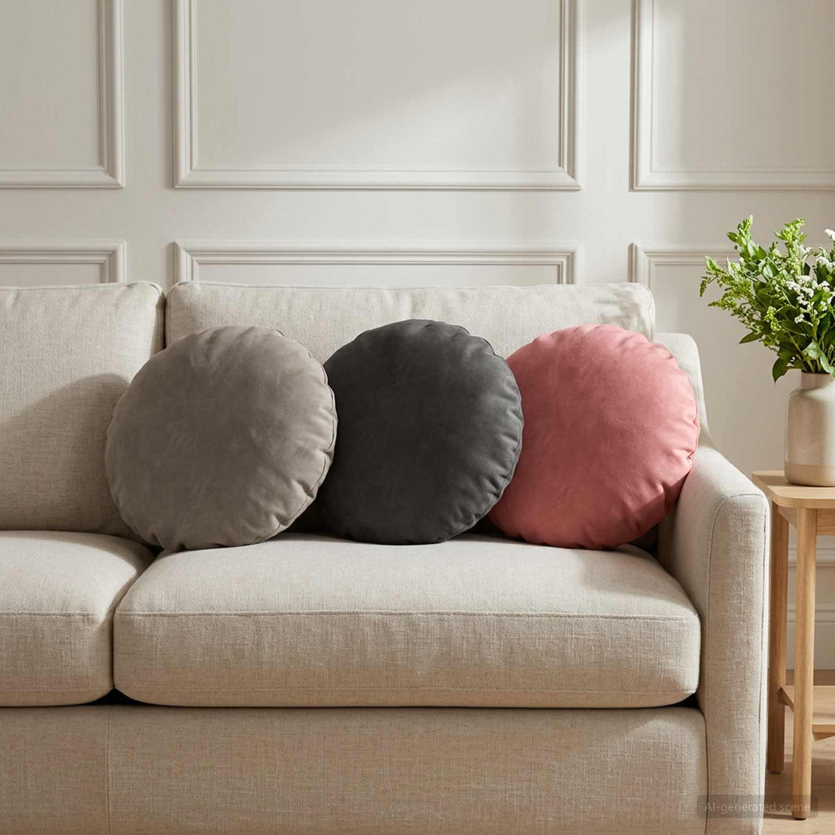 Coussin Avec Oreiller Heerlen 2 Pièces Velours