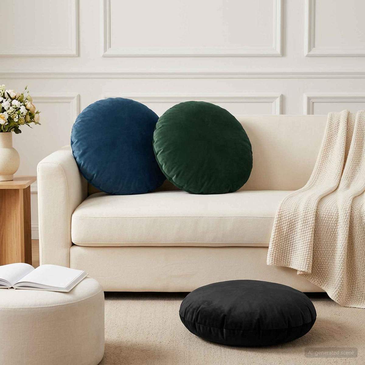 Coussin Avec Oreiller Heerlen 2 Pièces Velours